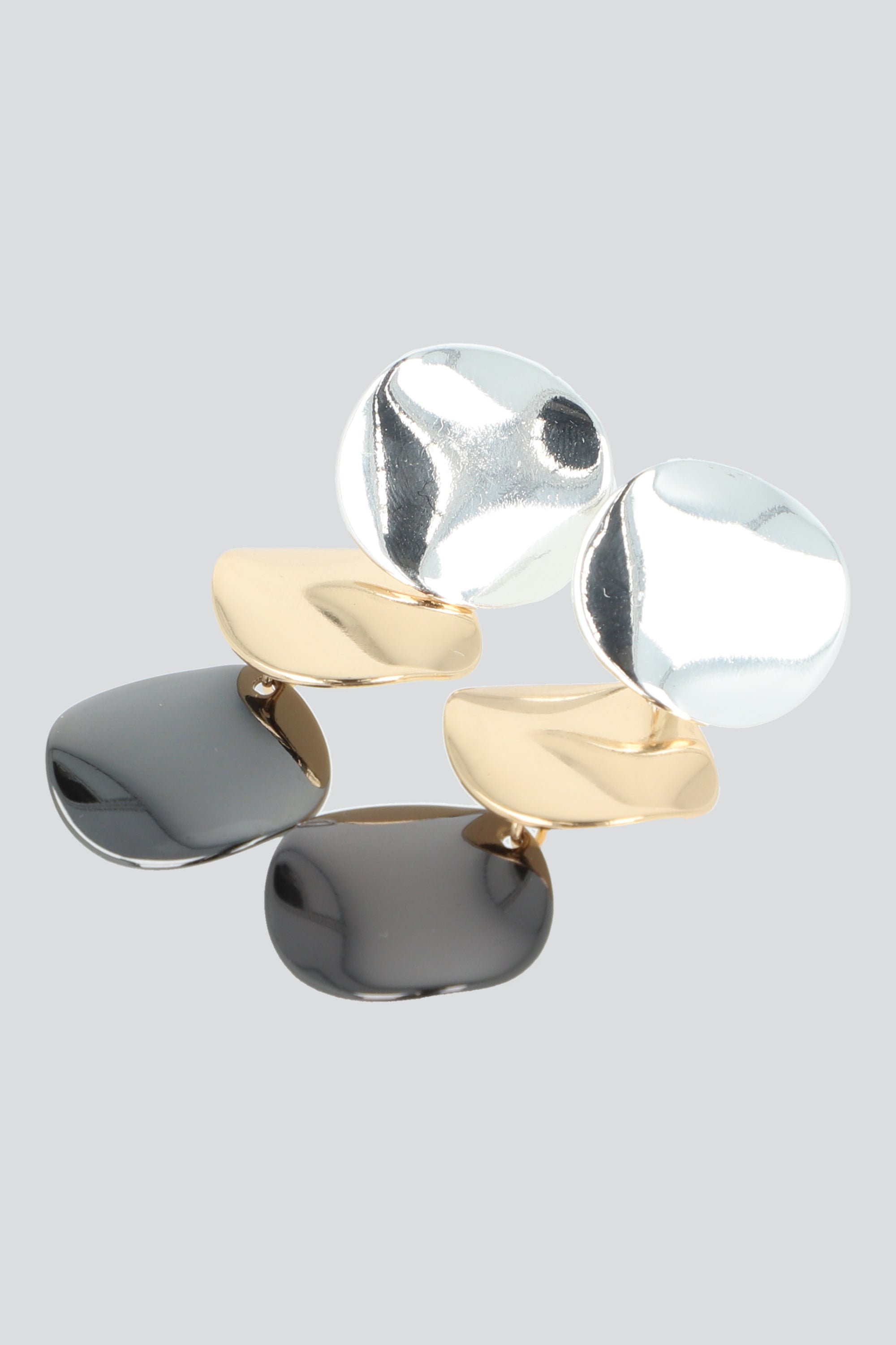 ARETES TRIPLE CIRCULO MIX ORO