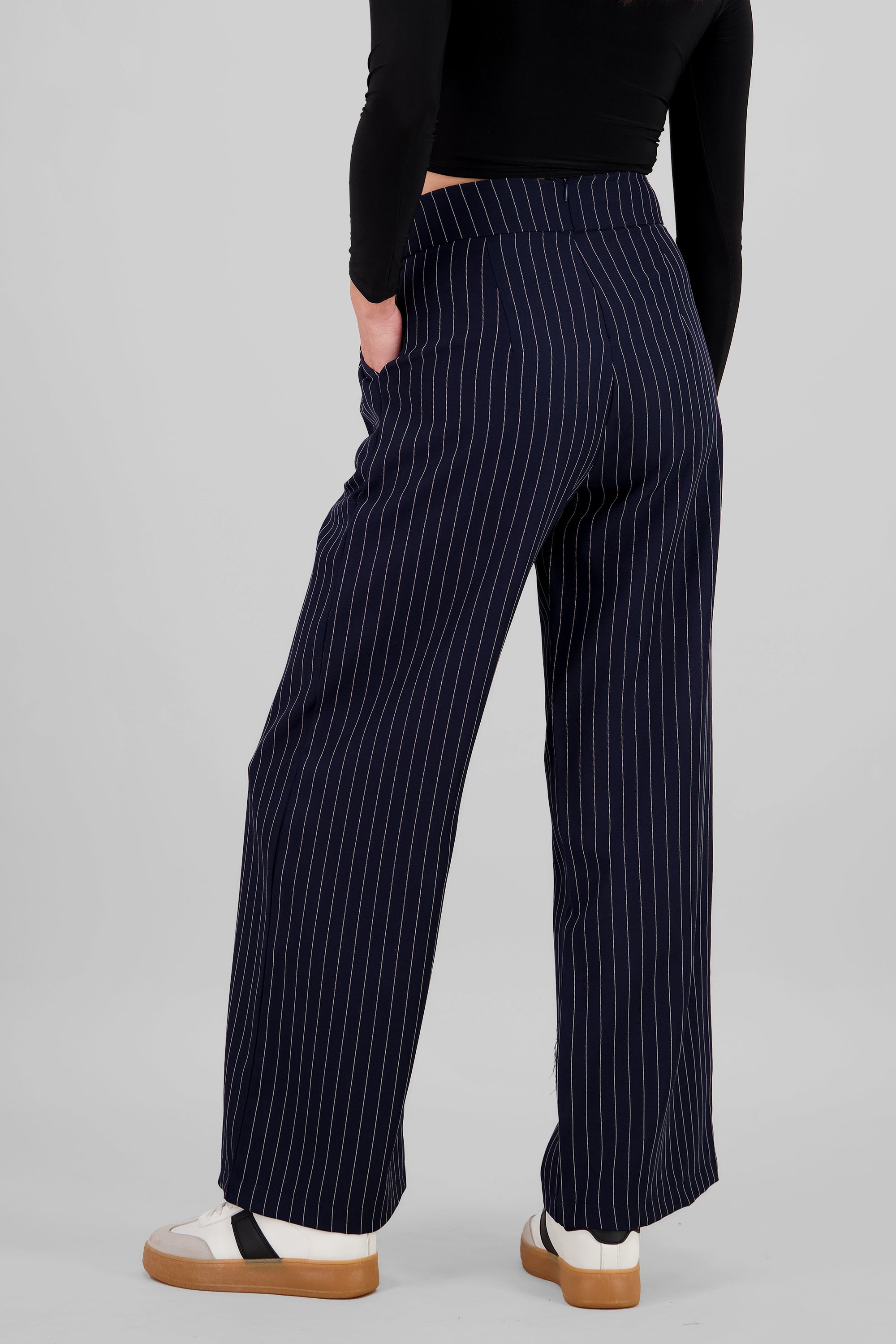 Pantalon de vestir wide leg estampado rayas MARINO COMBO