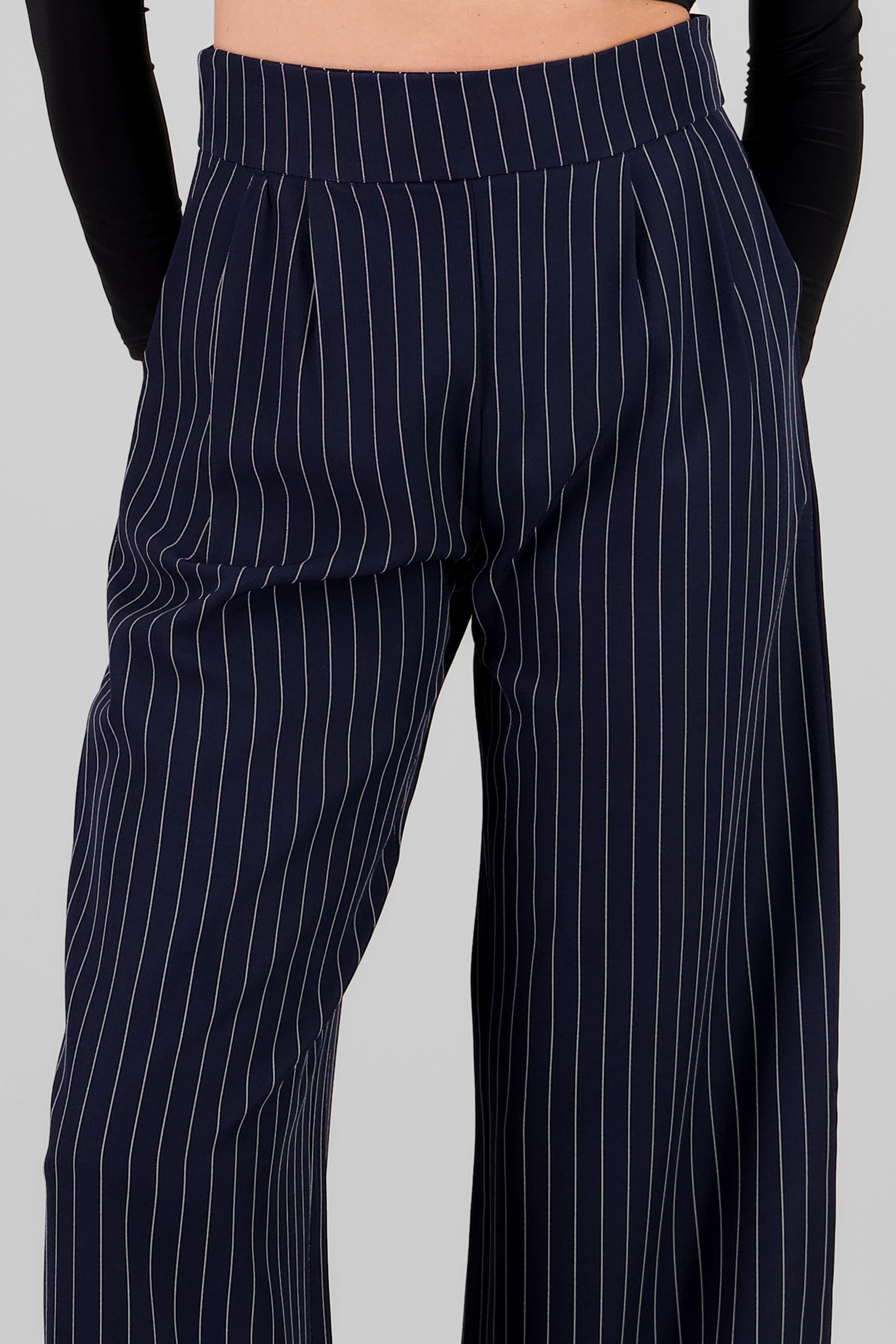 Pantalon de vestir wide leg estampado rayas MARINO COMBO