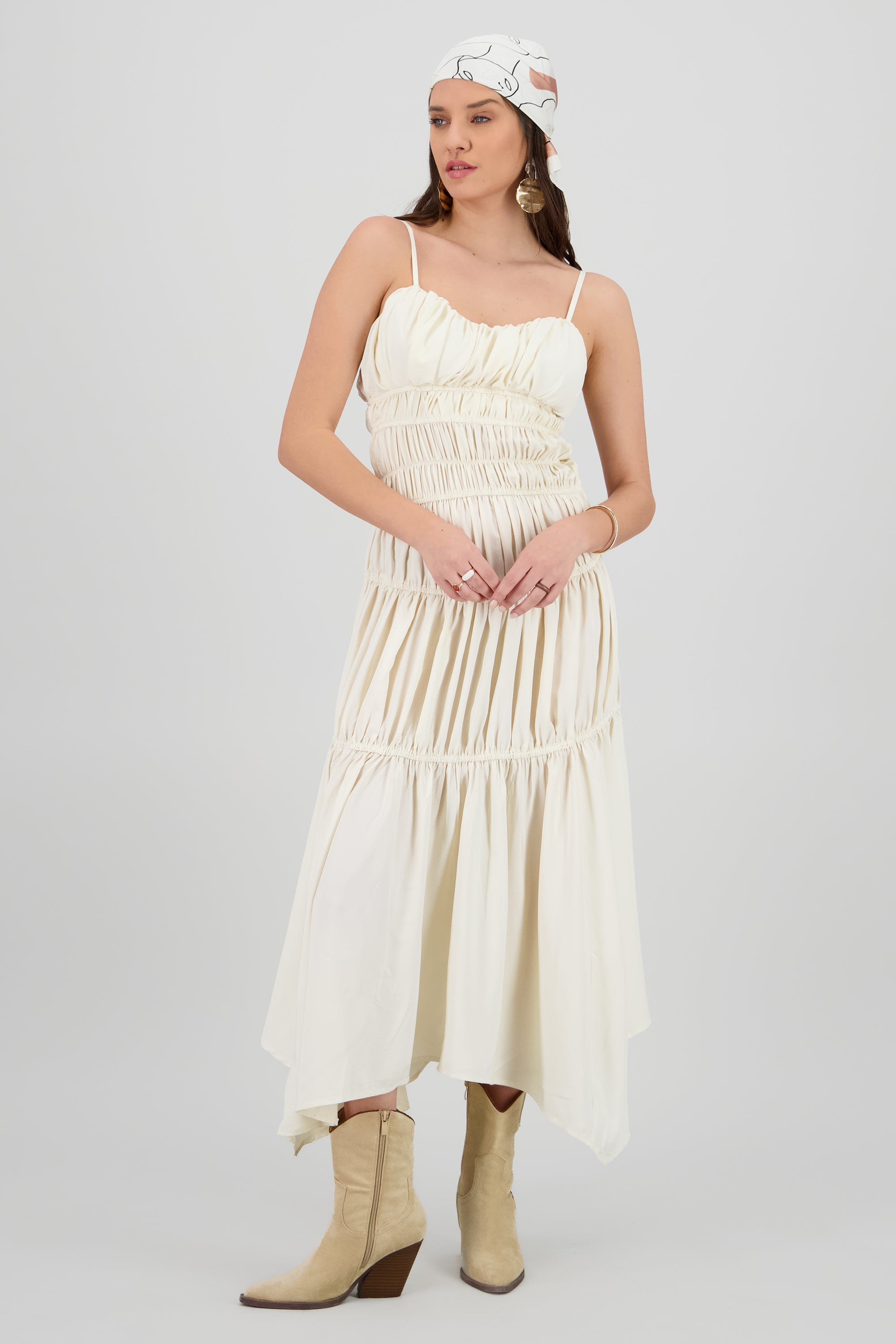 Vestido con detalles liso ARENA