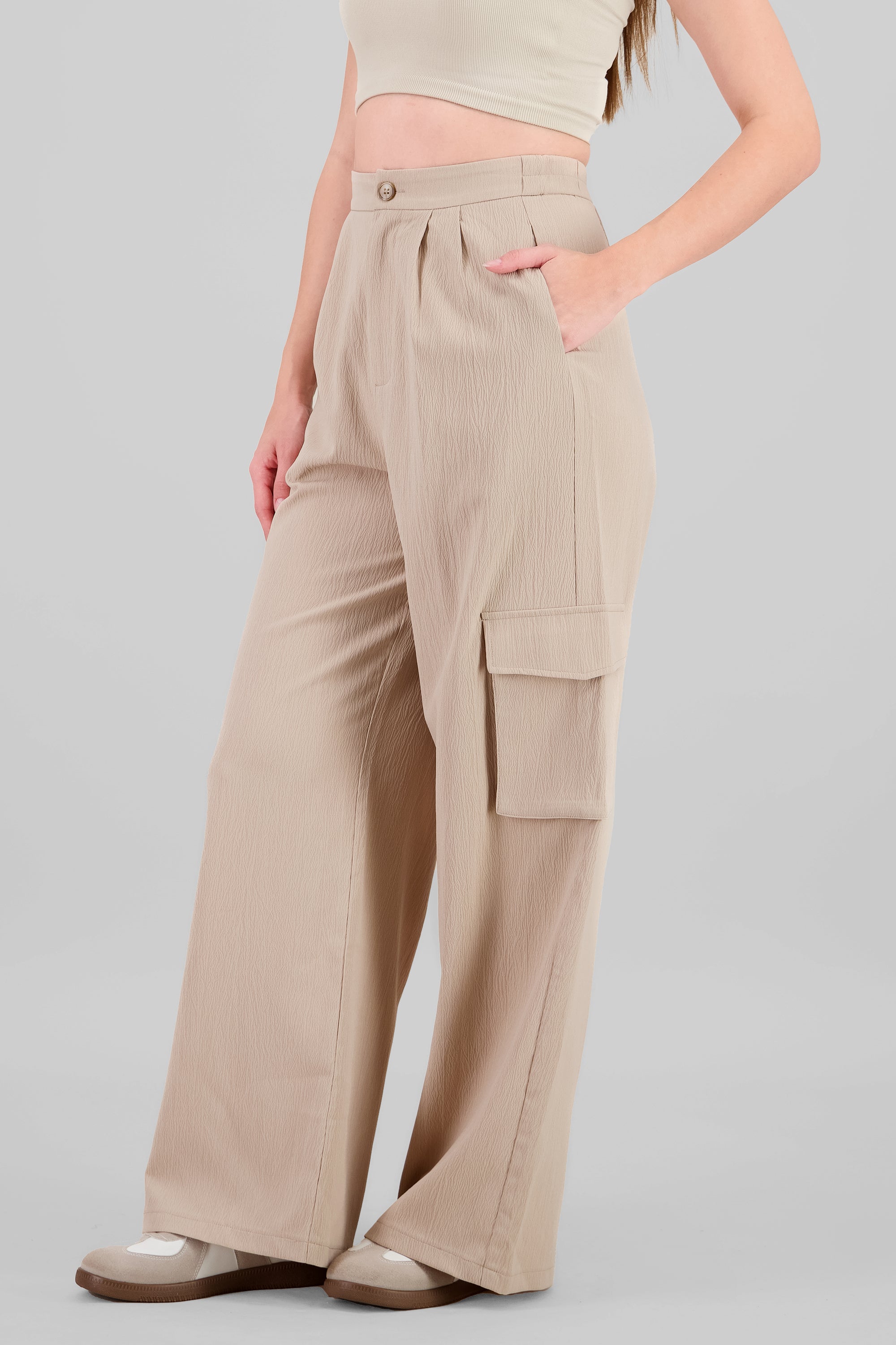 Pantalon de vestir con bolsa cargo ARENA