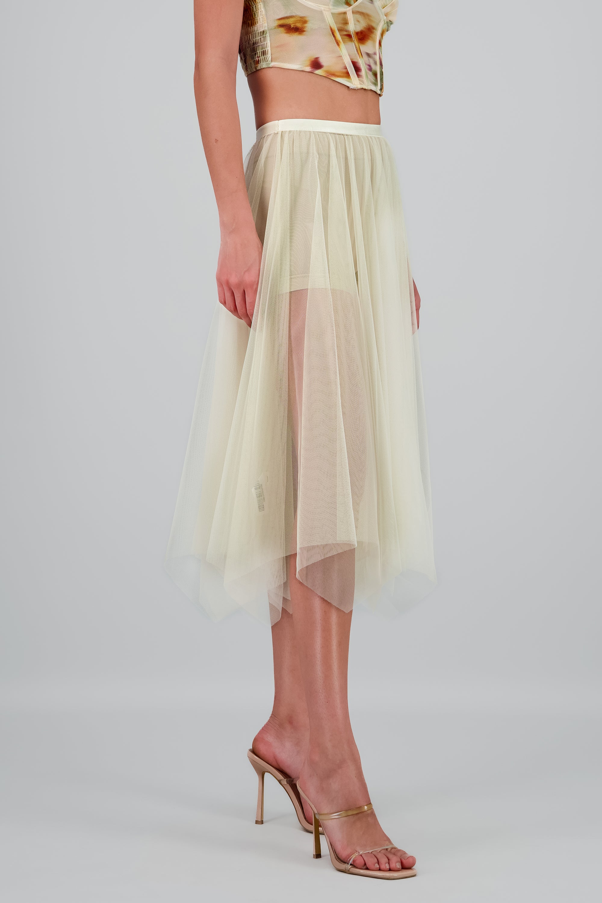 Falda midi mesh polkas HUESO