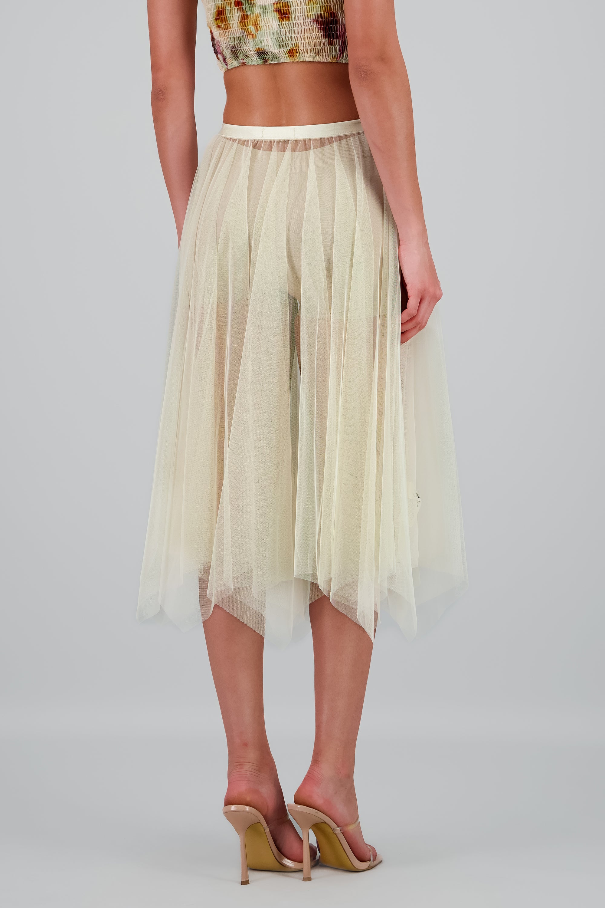 Falda midi mesh polkas HUESO