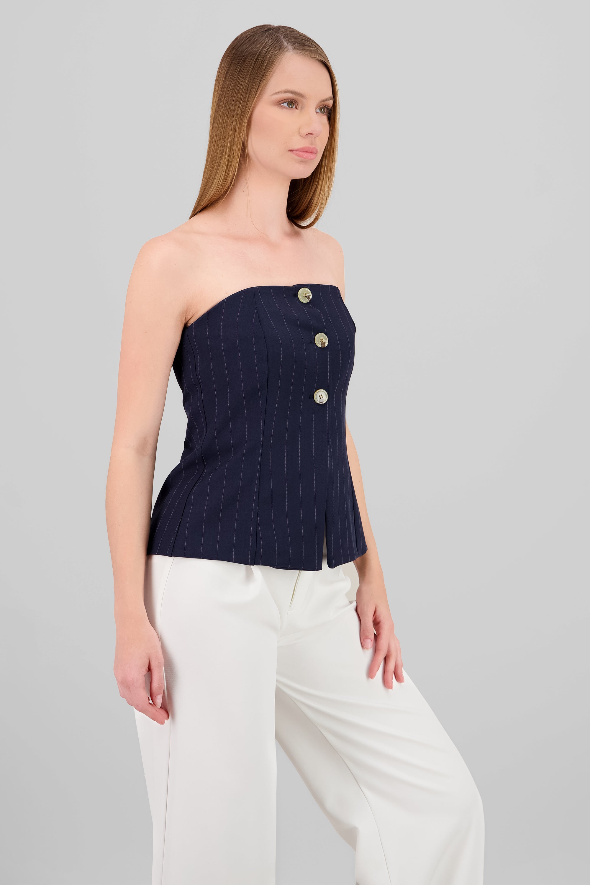 Top sastre strapless con botones Hypsters MARINO COMBO