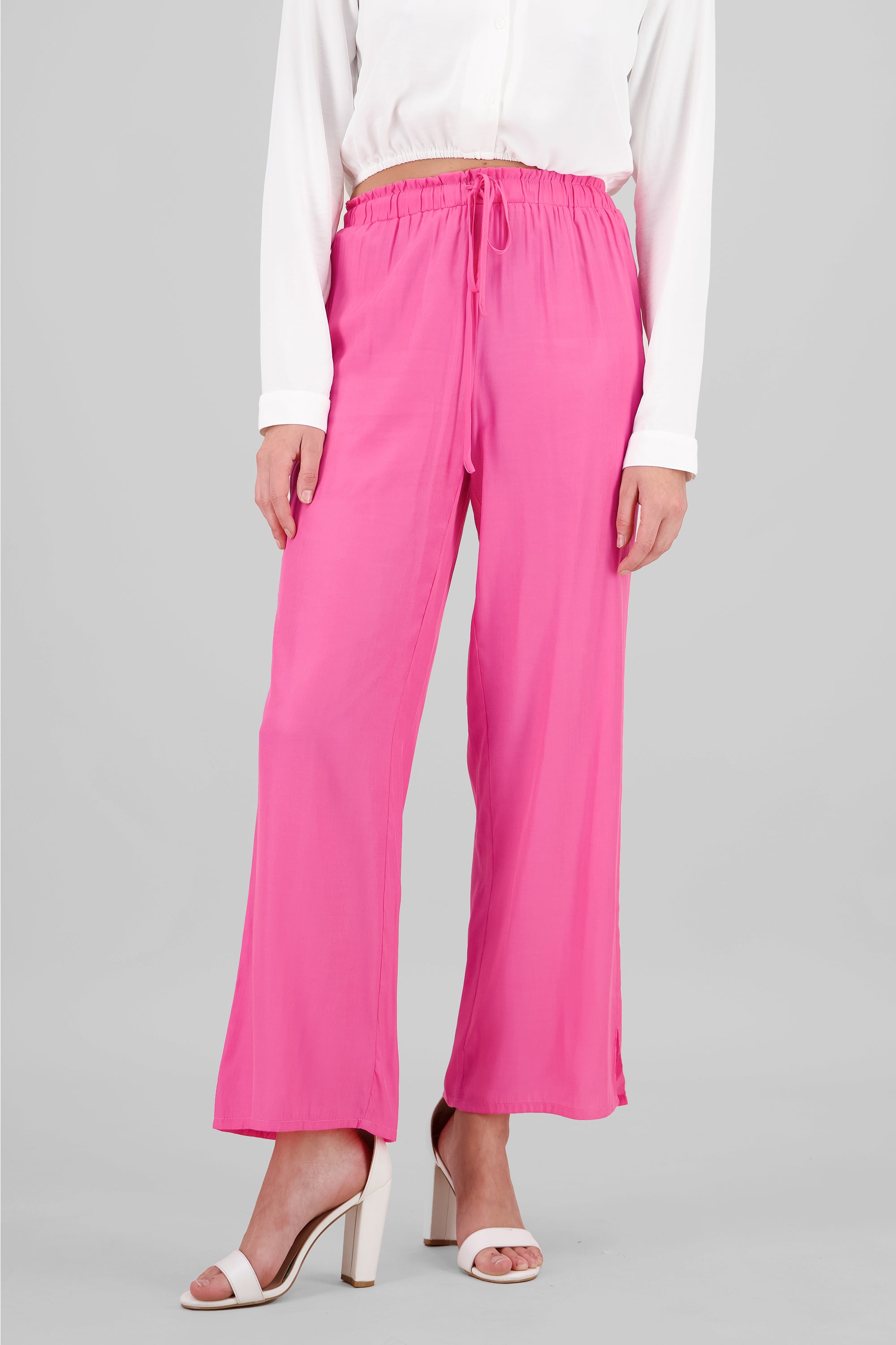 Pantalon liso con jareta ROSA