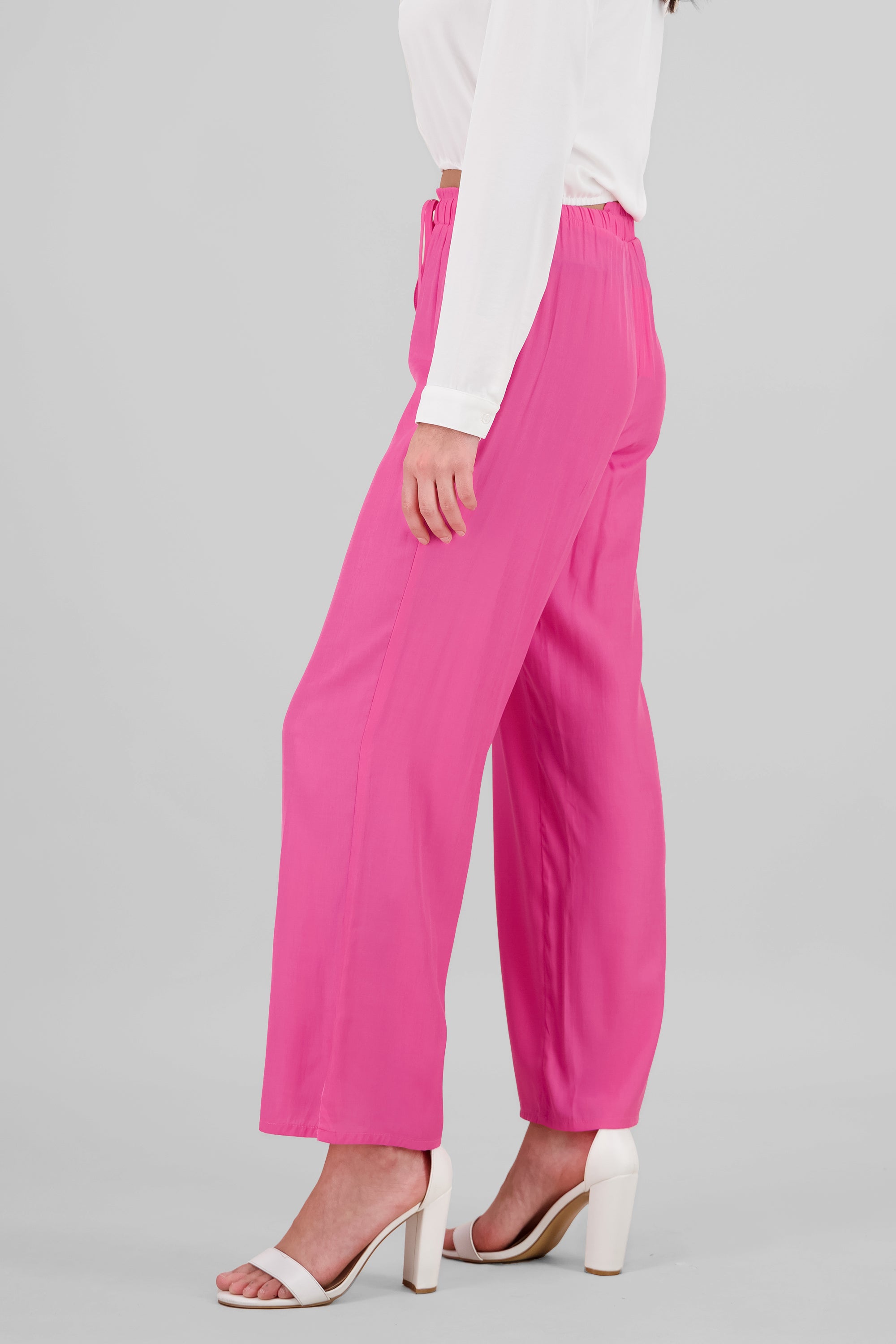 Pantalon liso con jareta ROSA
