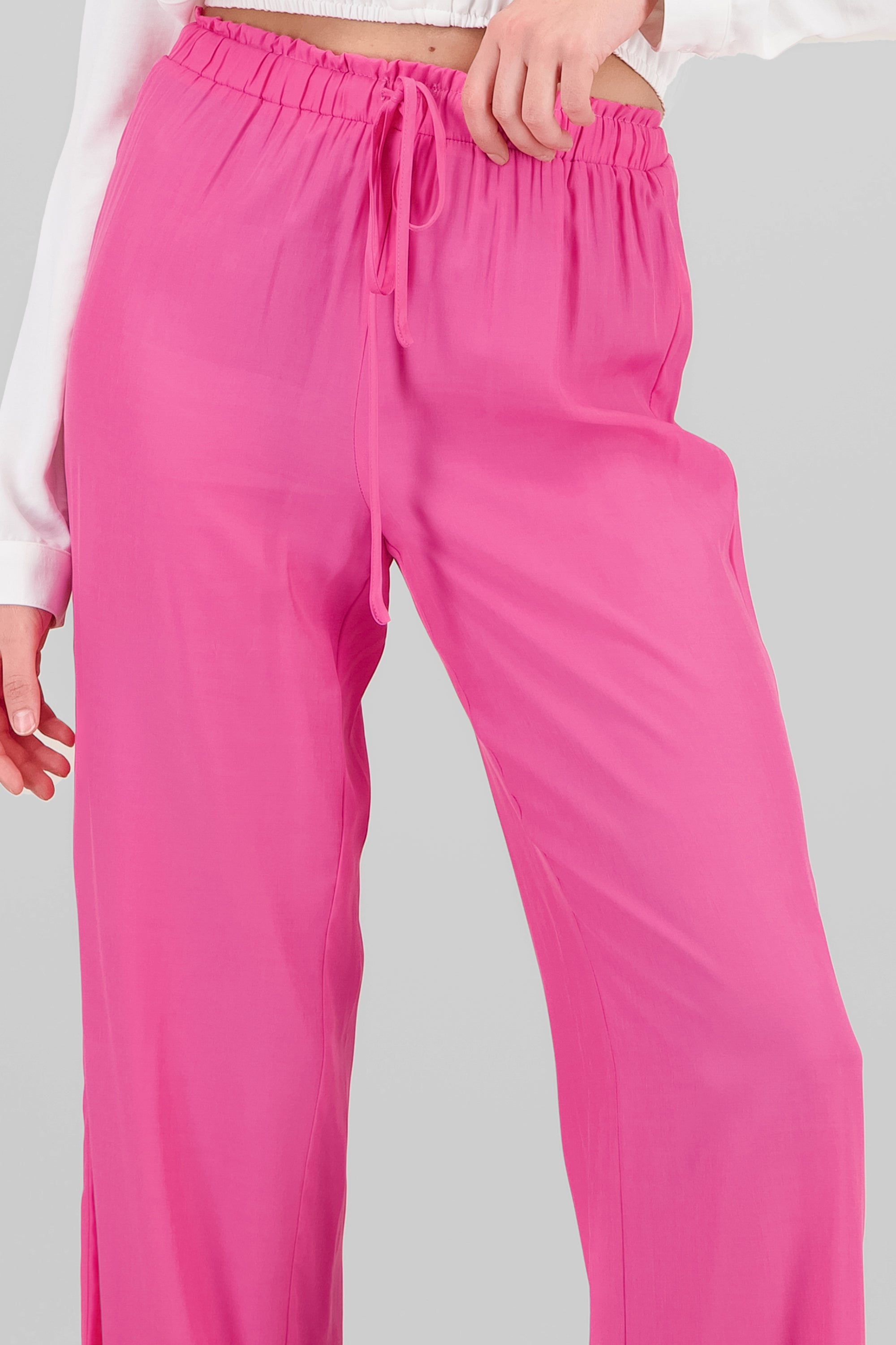 Pantalon liso con jareta ROSA