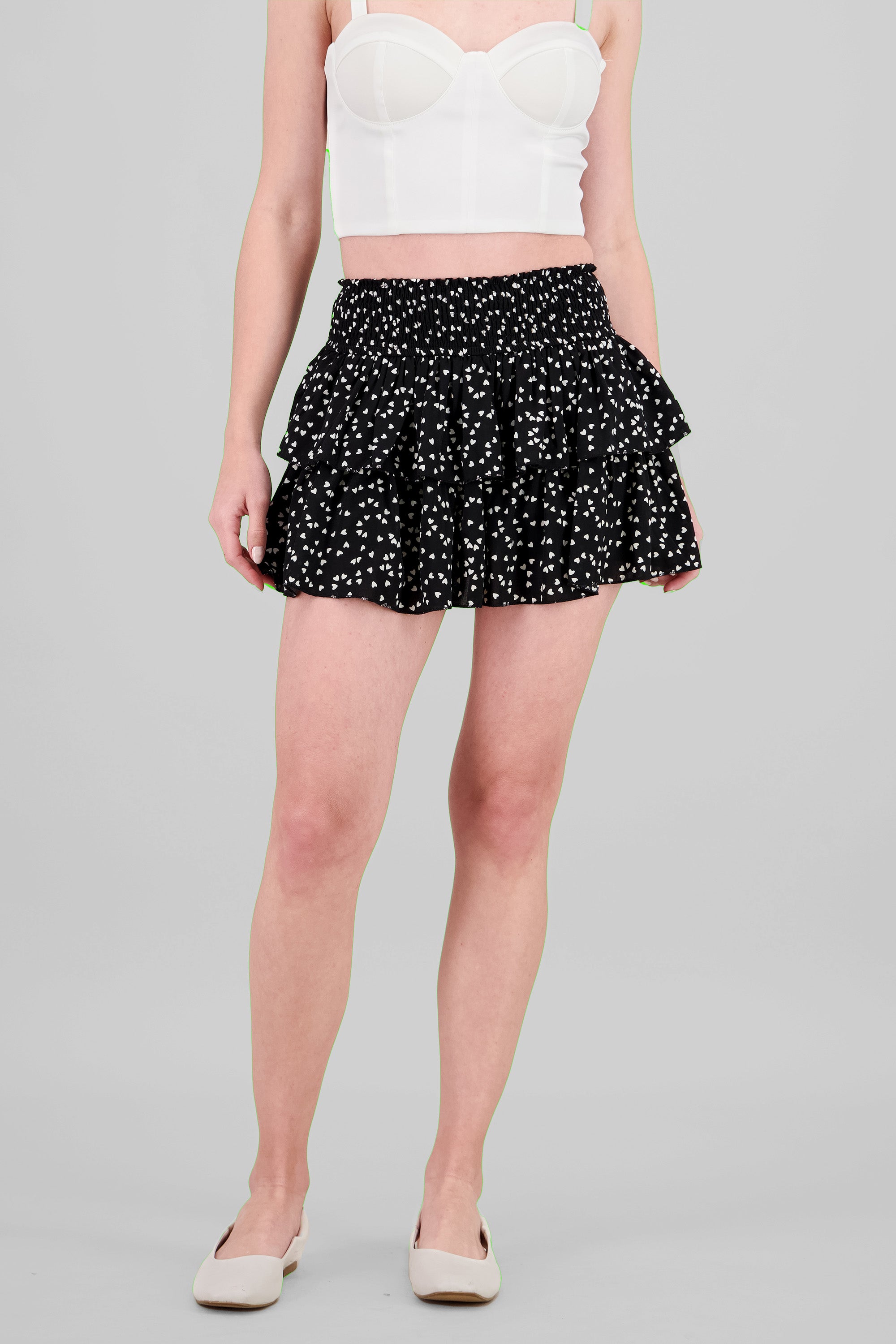 Falda doble olan corazones NEGRO COMBO