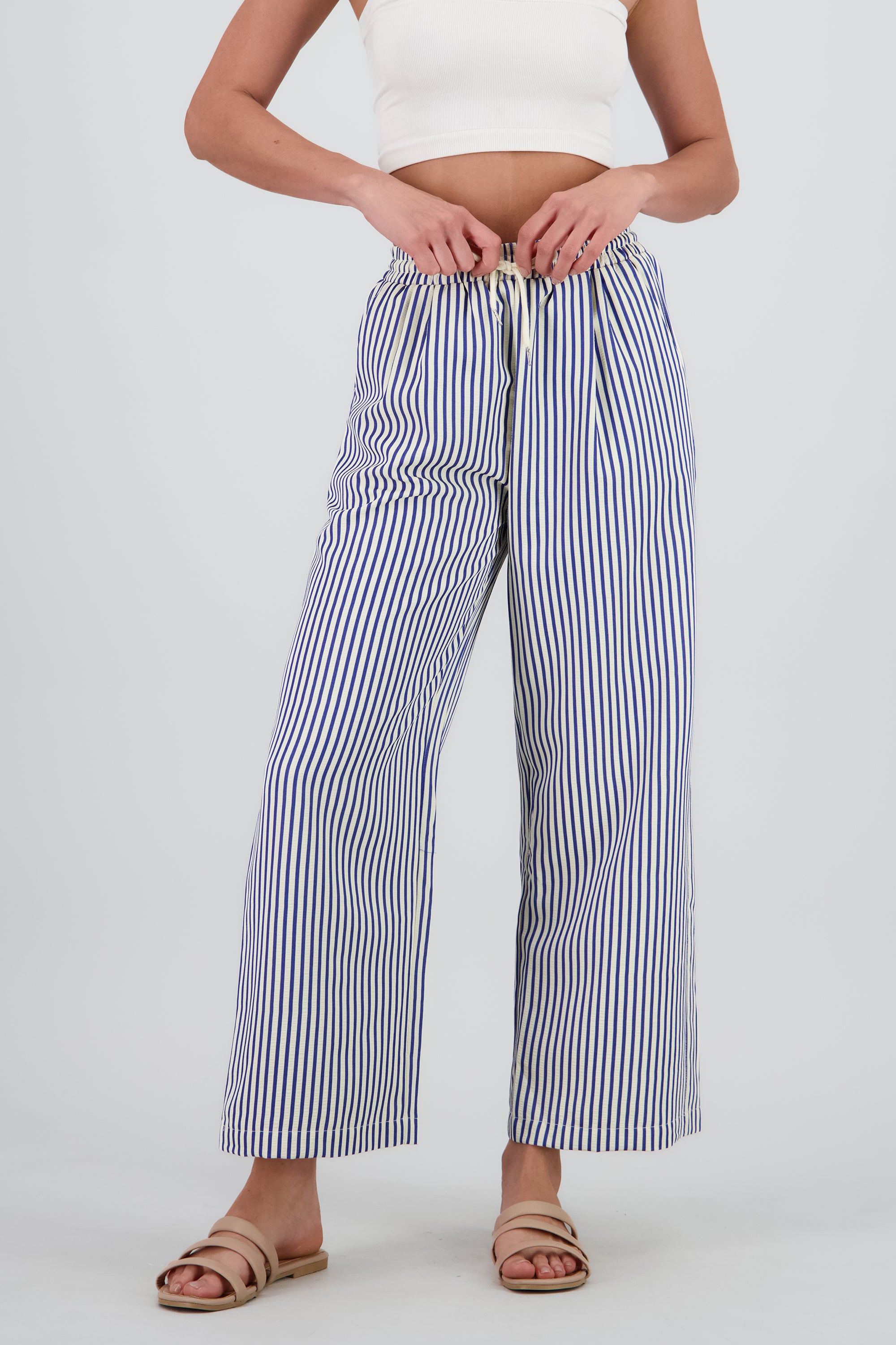 Pantalon rayas con jareta AZUL COMBO