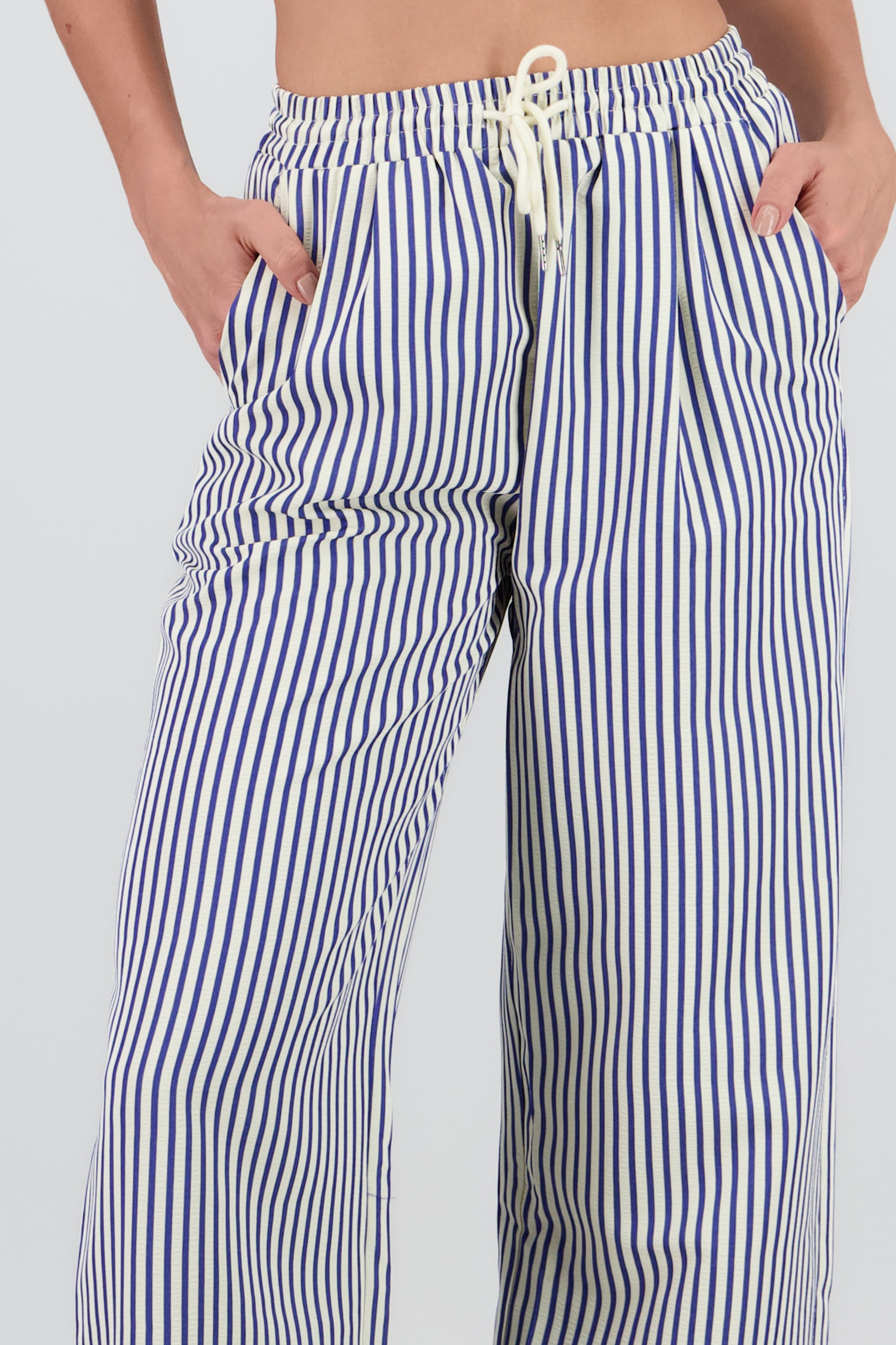 Pantalon rayas con jareta AZUL COMBO