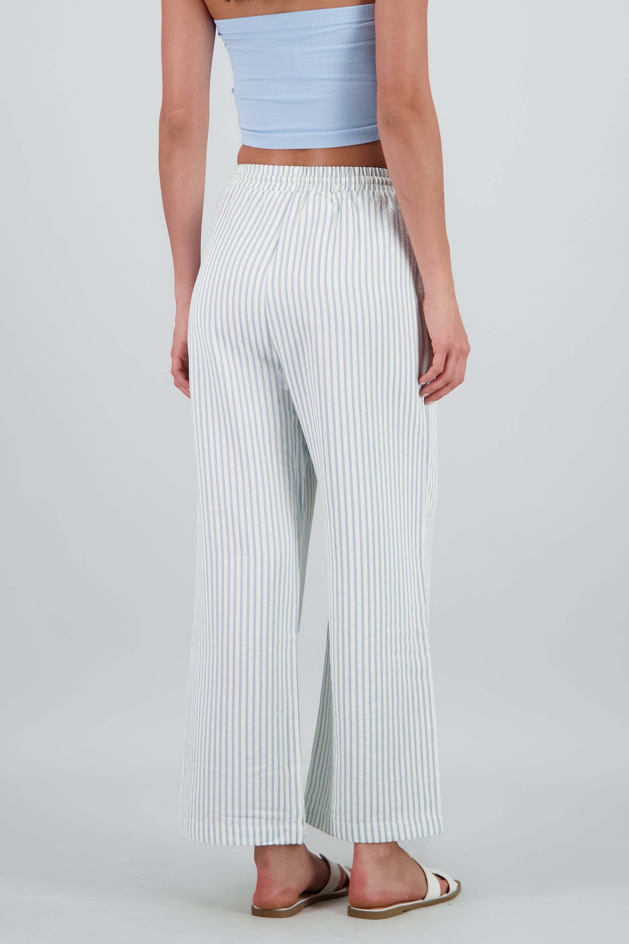 Pantalon rayas con jareta AZUL PASTEL