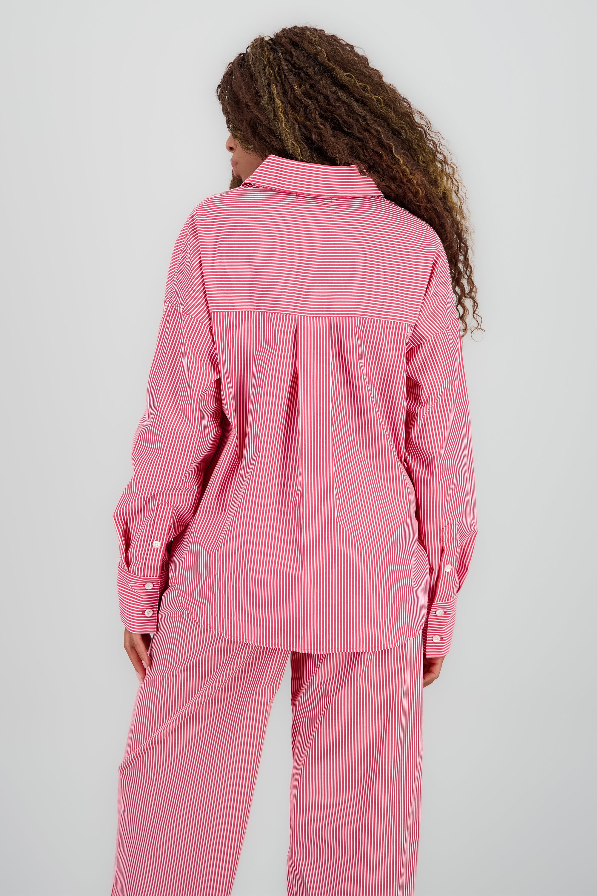 Camisa oversize rayas ROJO COMBO