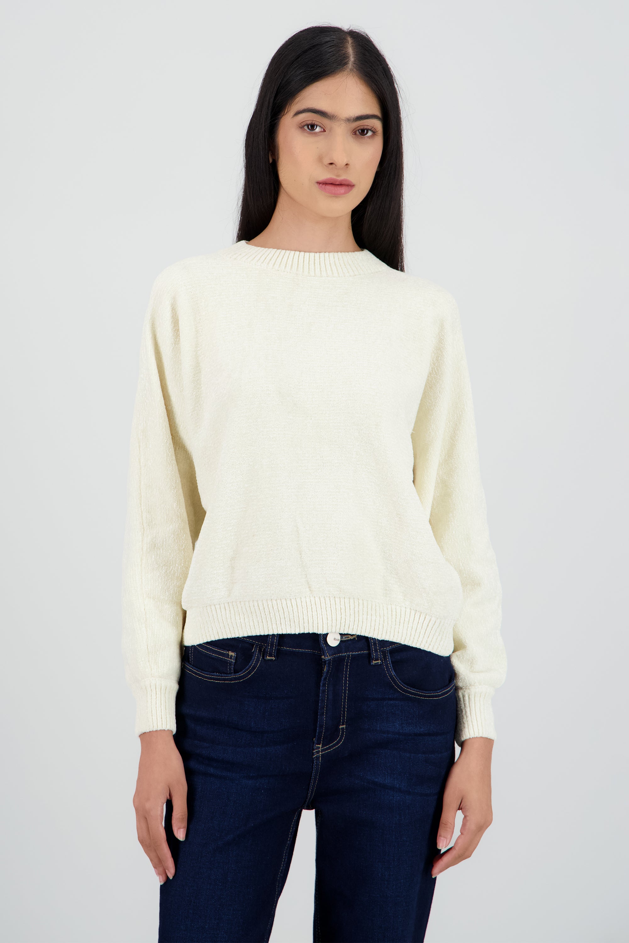 Sueter liso suave CREMA
