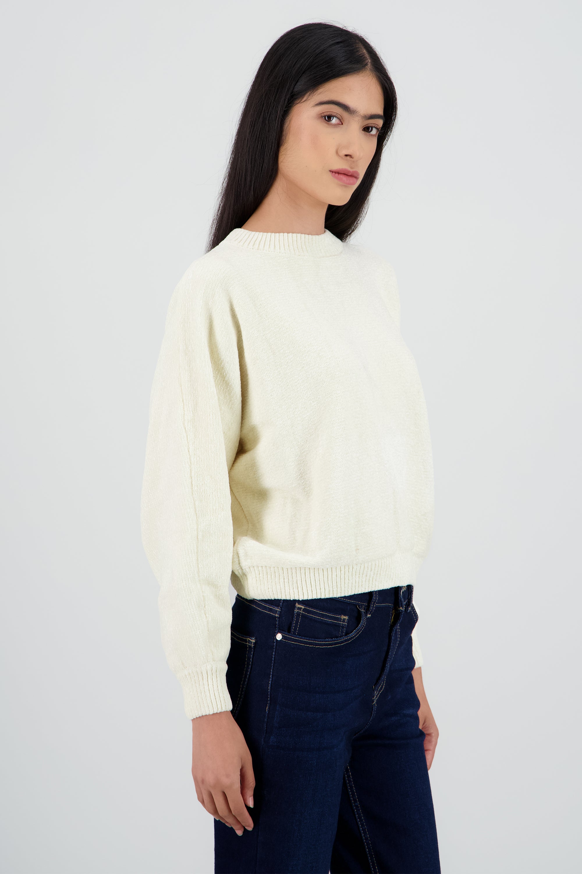 Sueter liso suave CREMA