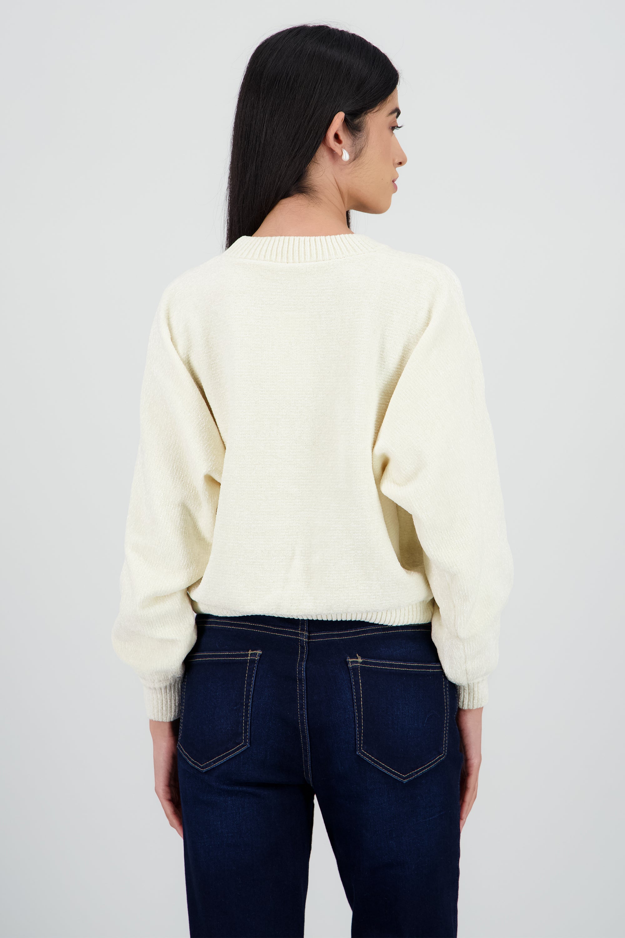 Sueter liso suave CREMA