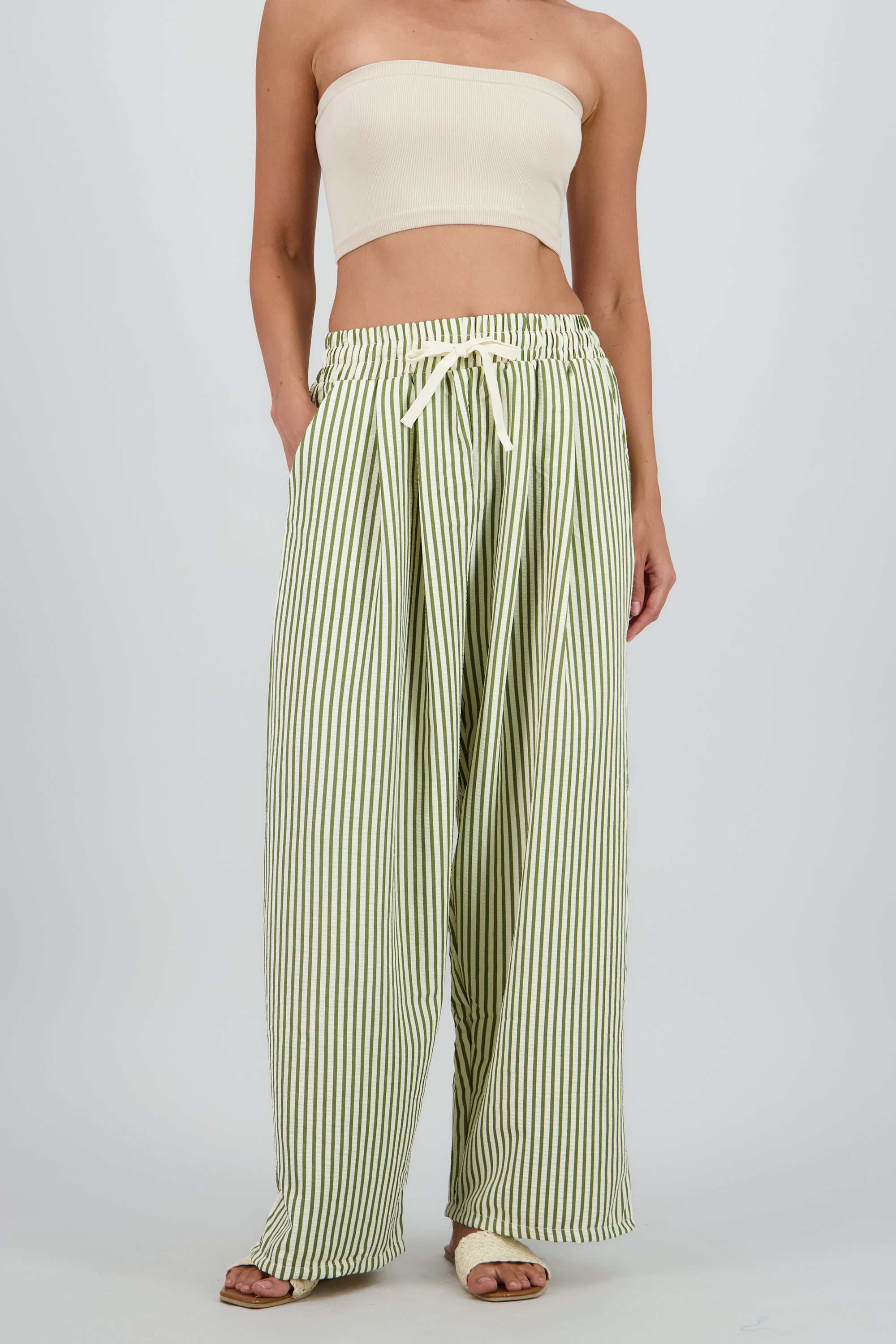 Pantalon rayas VERDE