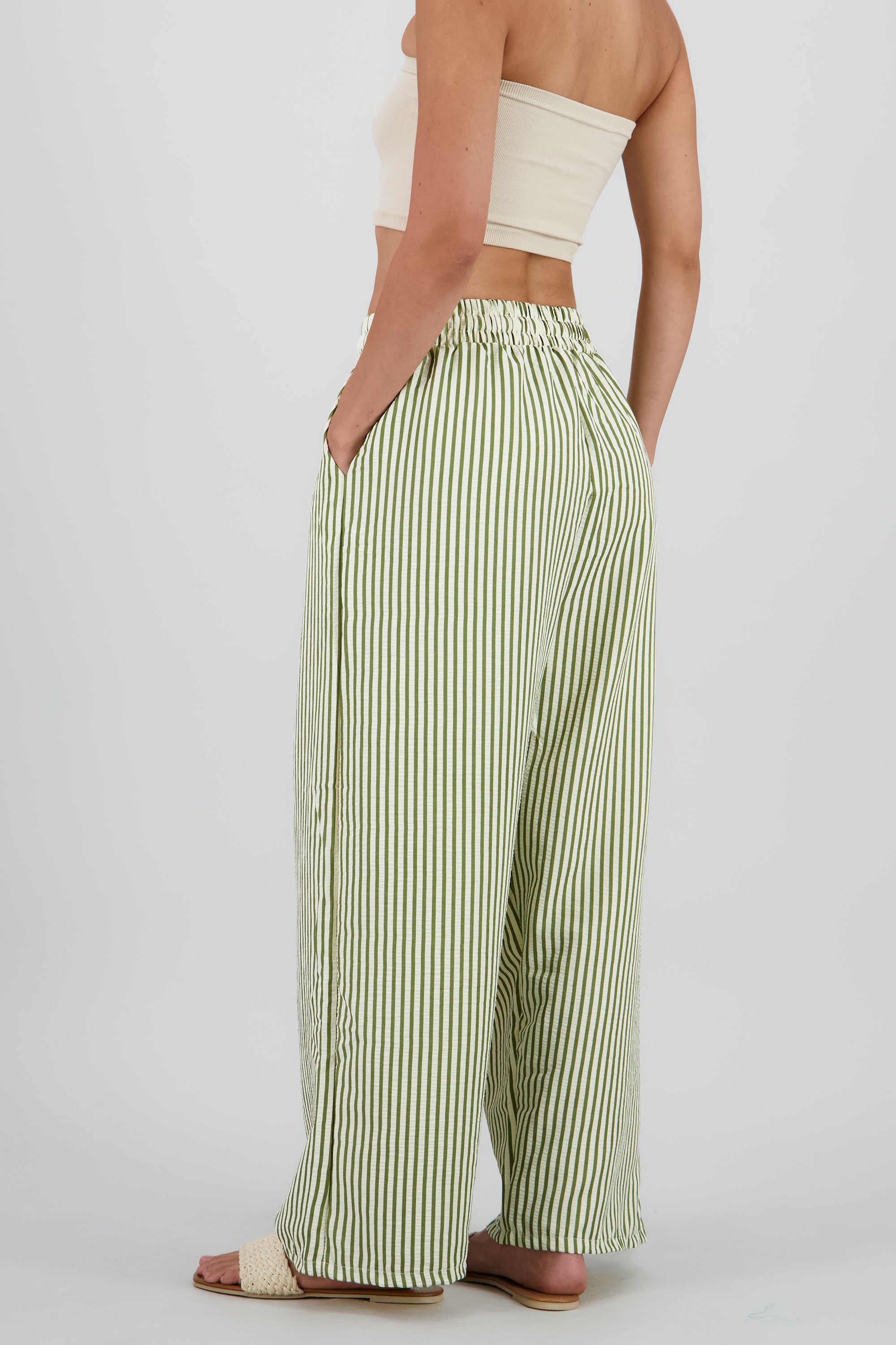 Pantalon rayas VERDE