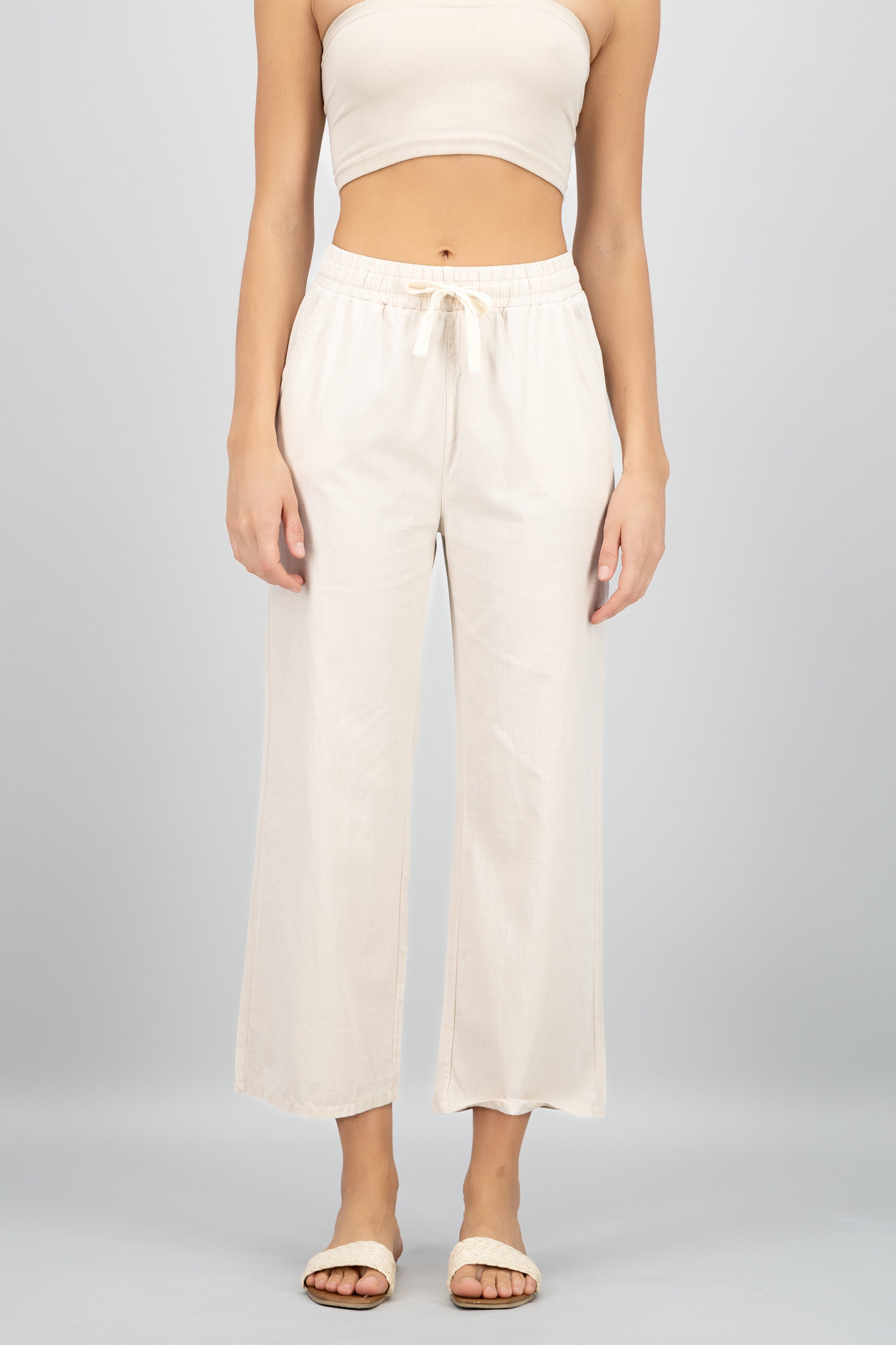 Pantalon ligero liso BEIGE