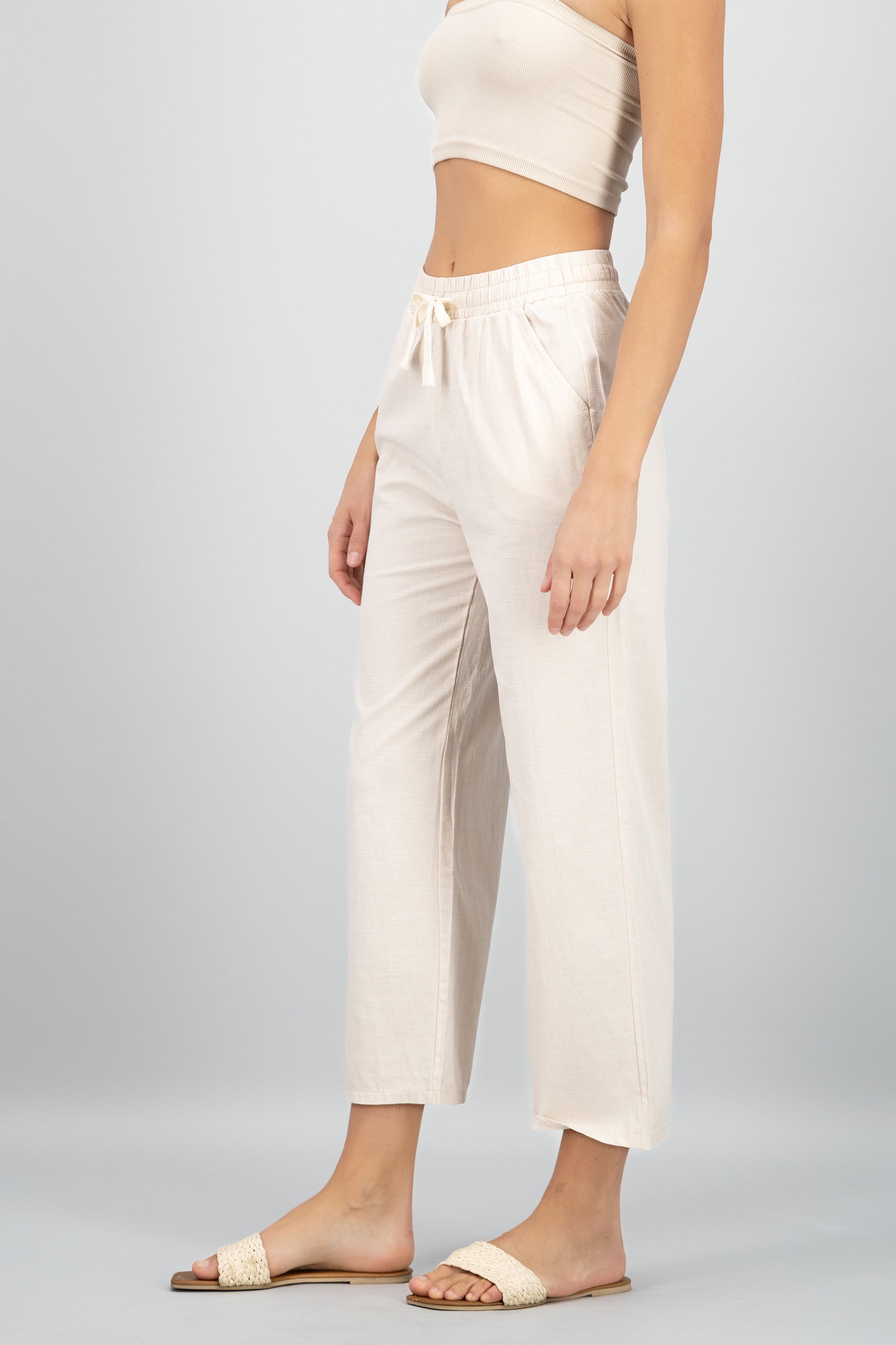 Pantalon ligero liso BEIGE