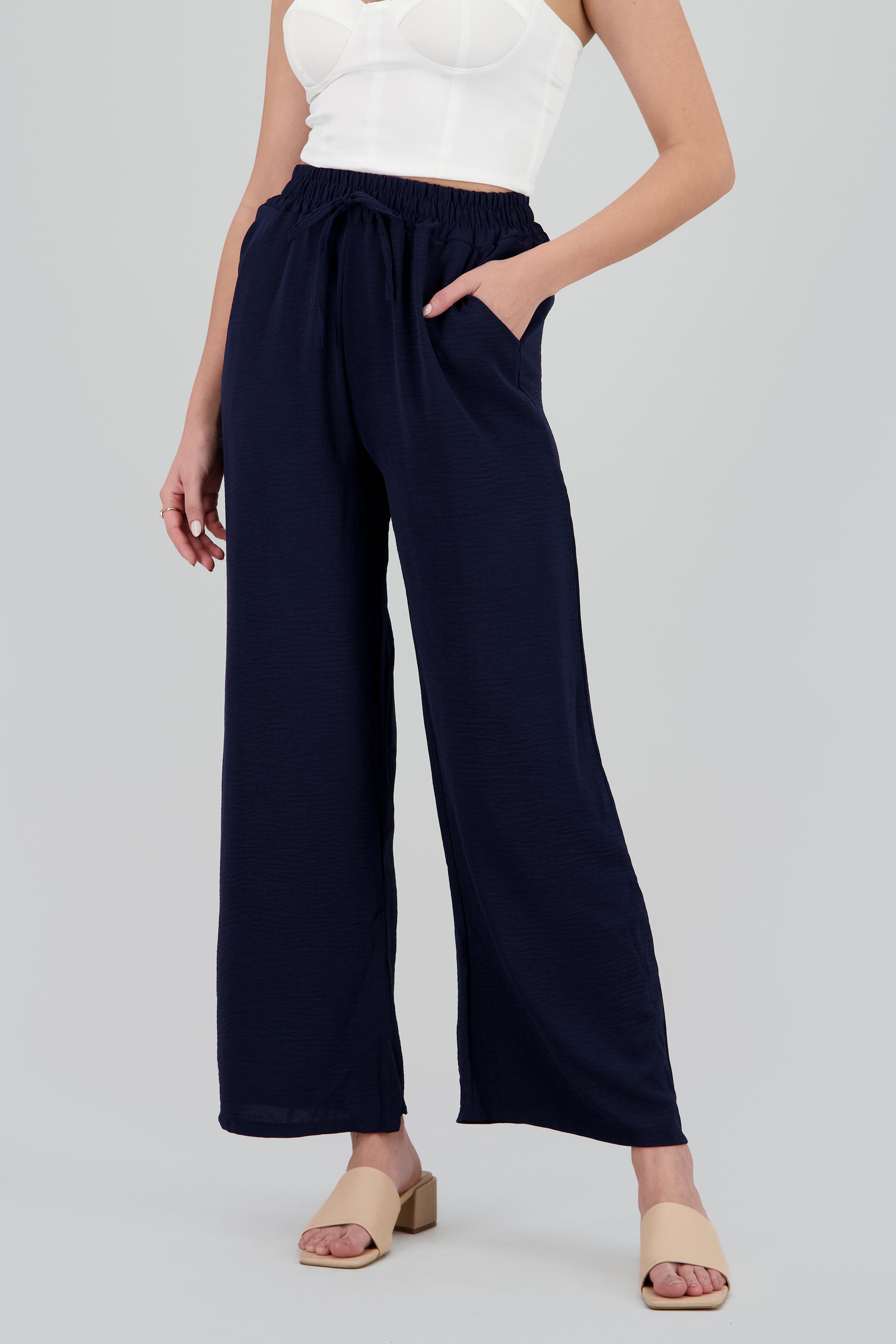 Pantalon ligero liso MARINO