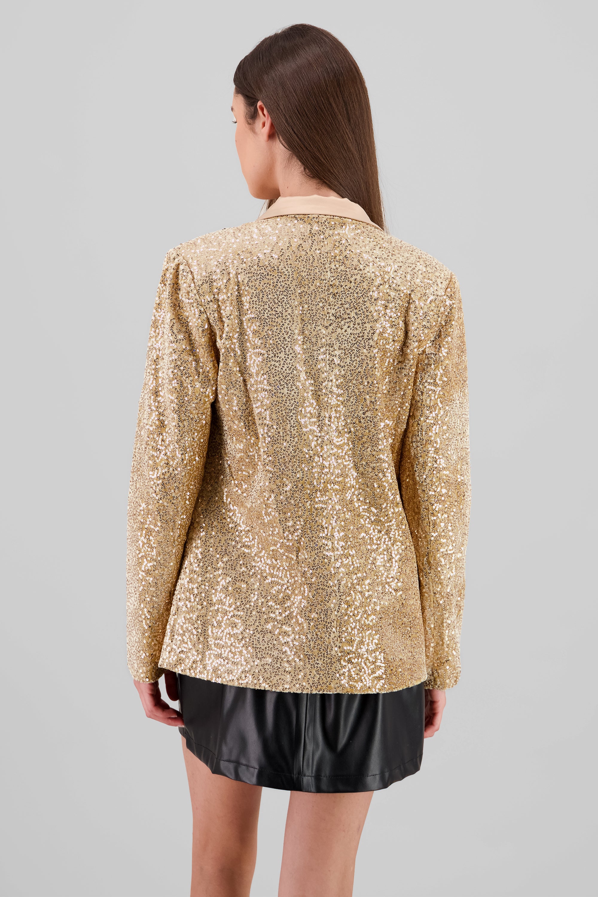 Blazer lentejuelas detalle solapa ORO