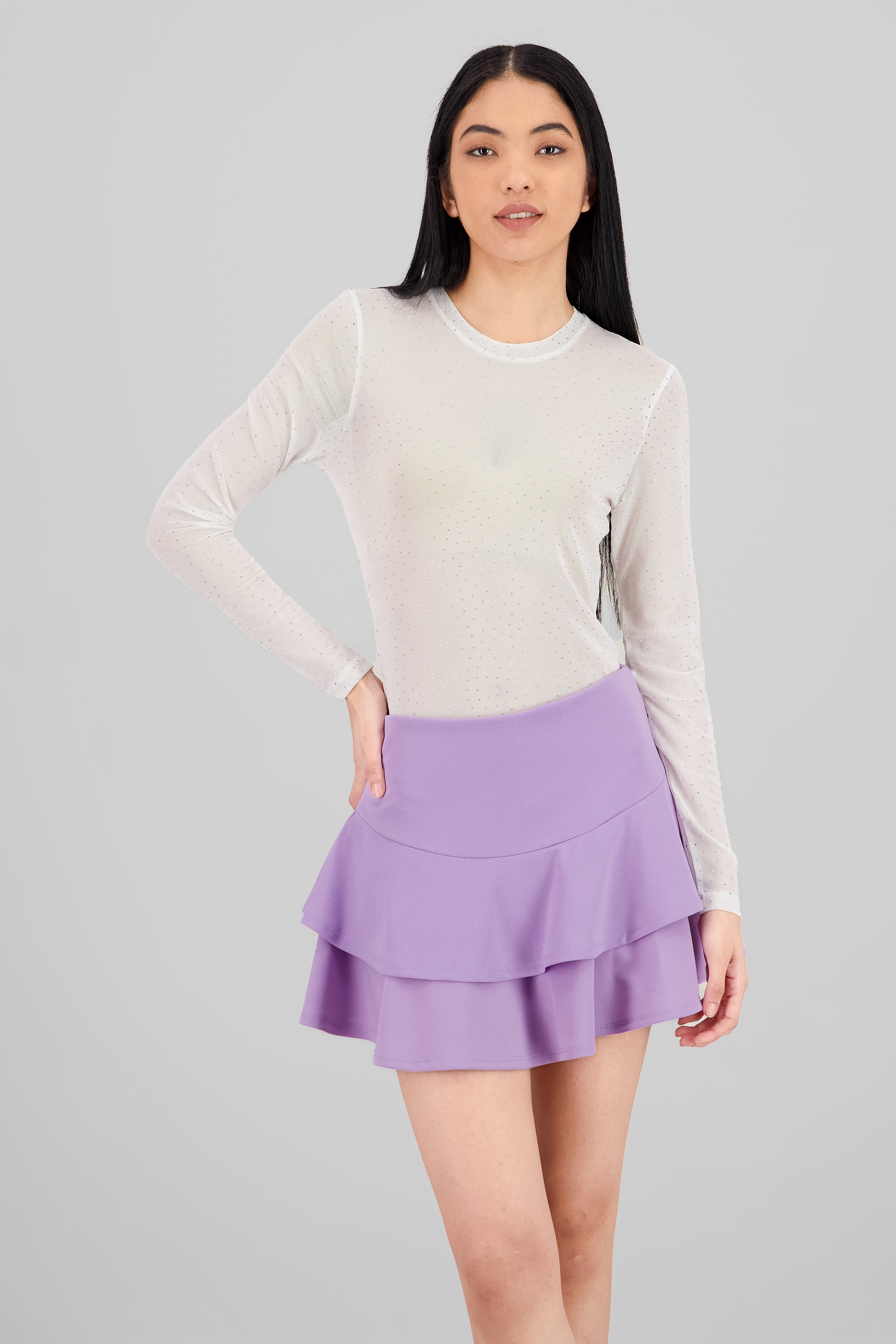 Body mesh detalle brillos BLANCO