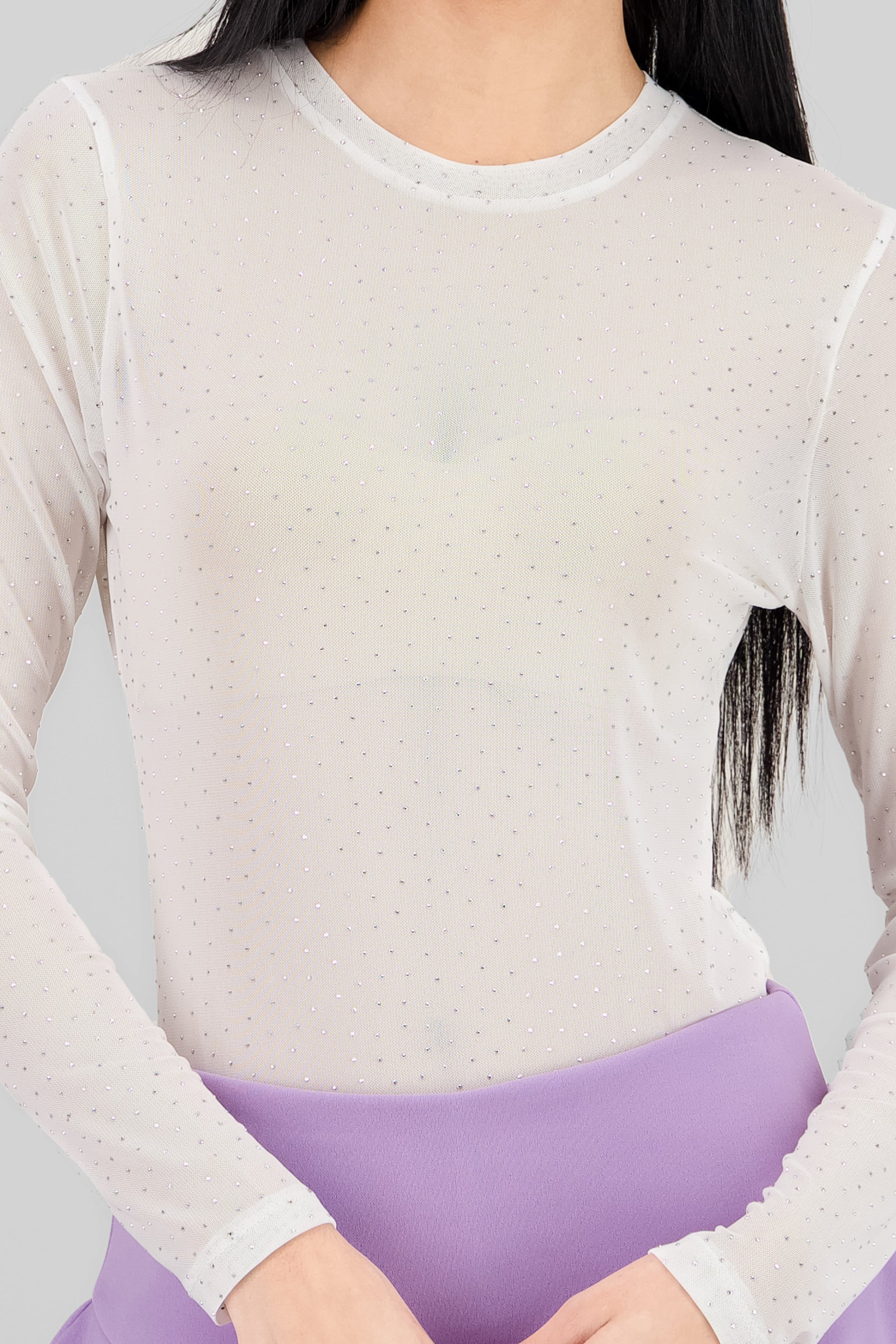 Body mesh detalle brillos BLANCO
