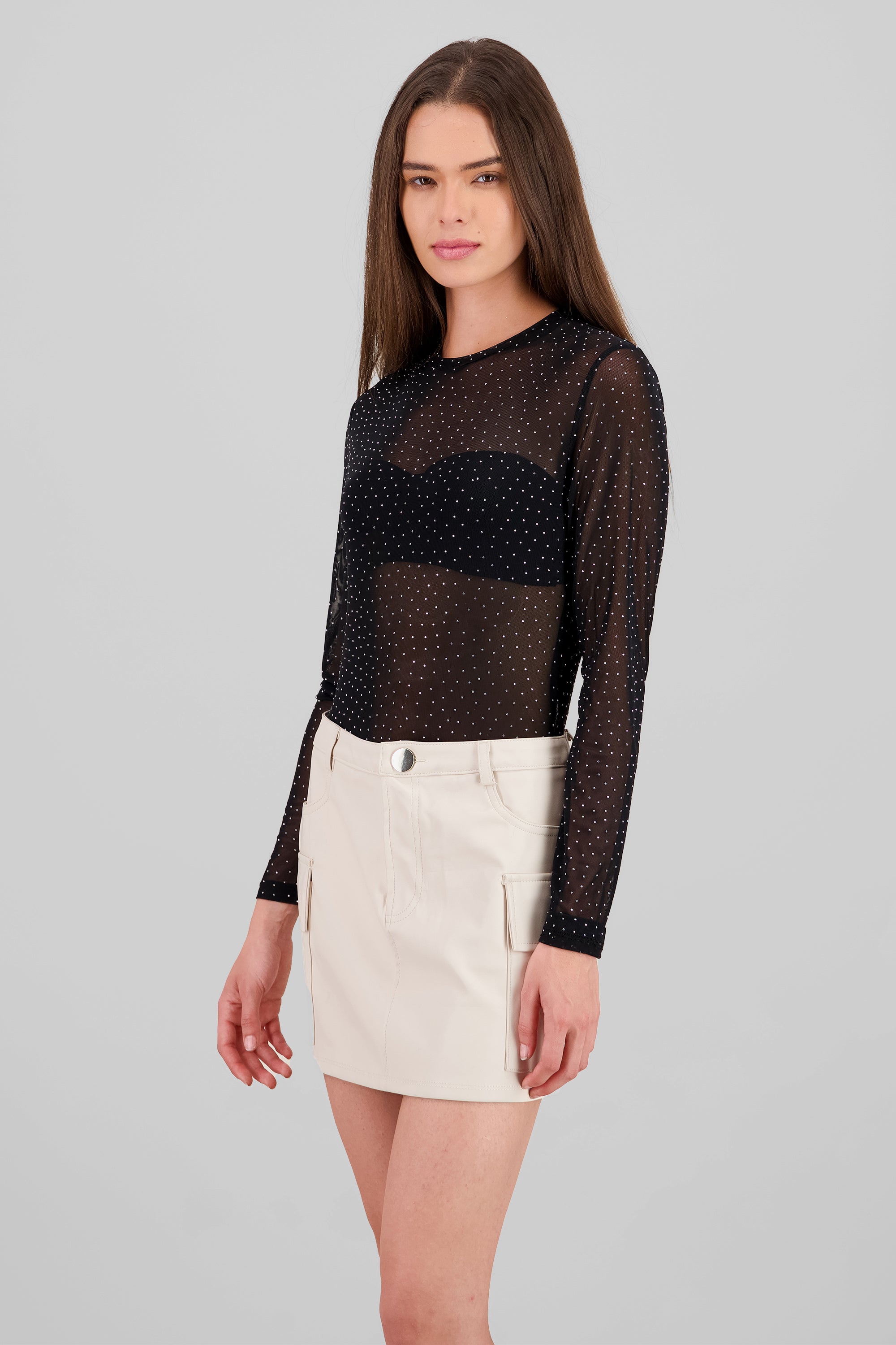 Body mesh detalle brillos NEGRO