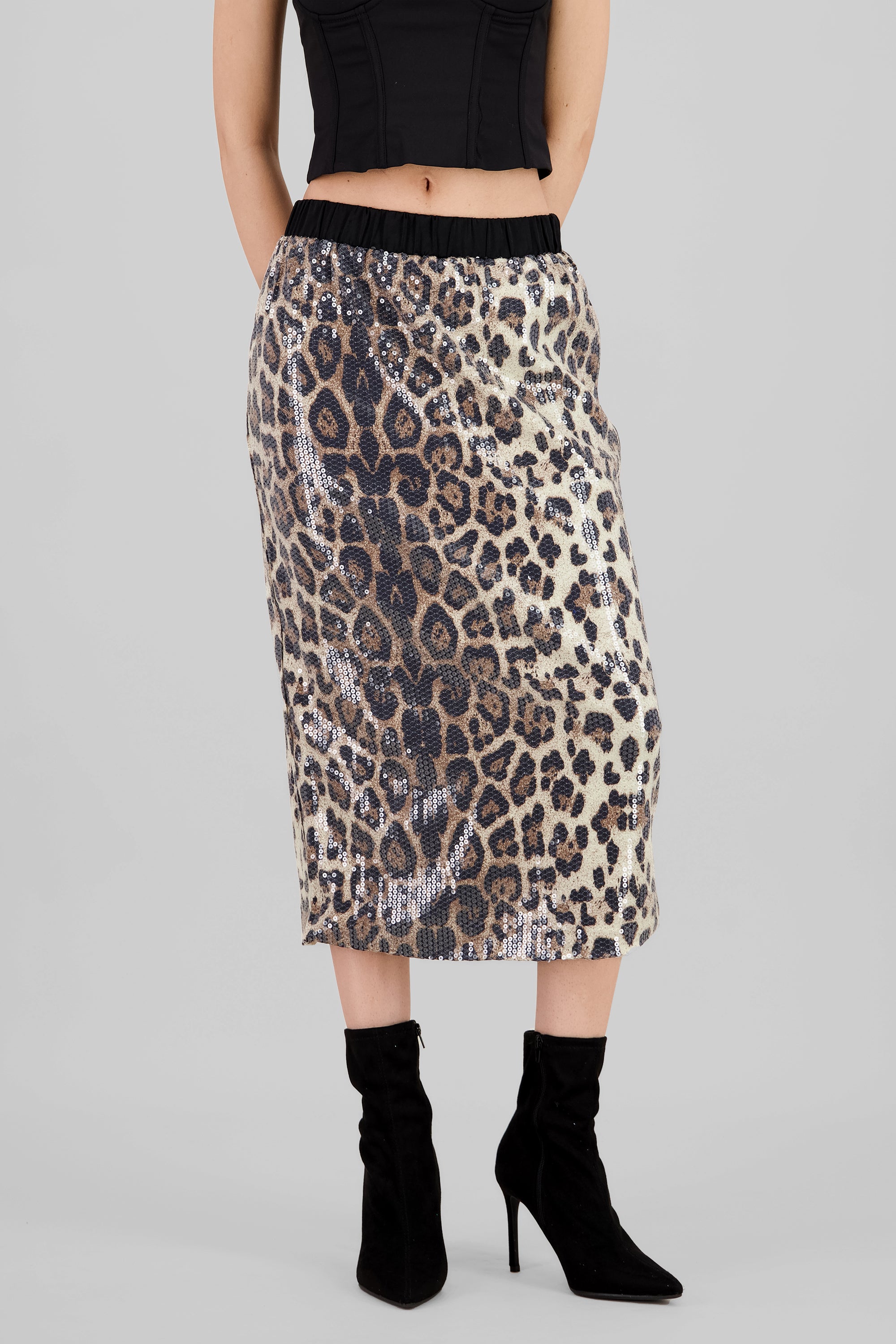fALDA MEXI LENTEJUELAS BEIGE