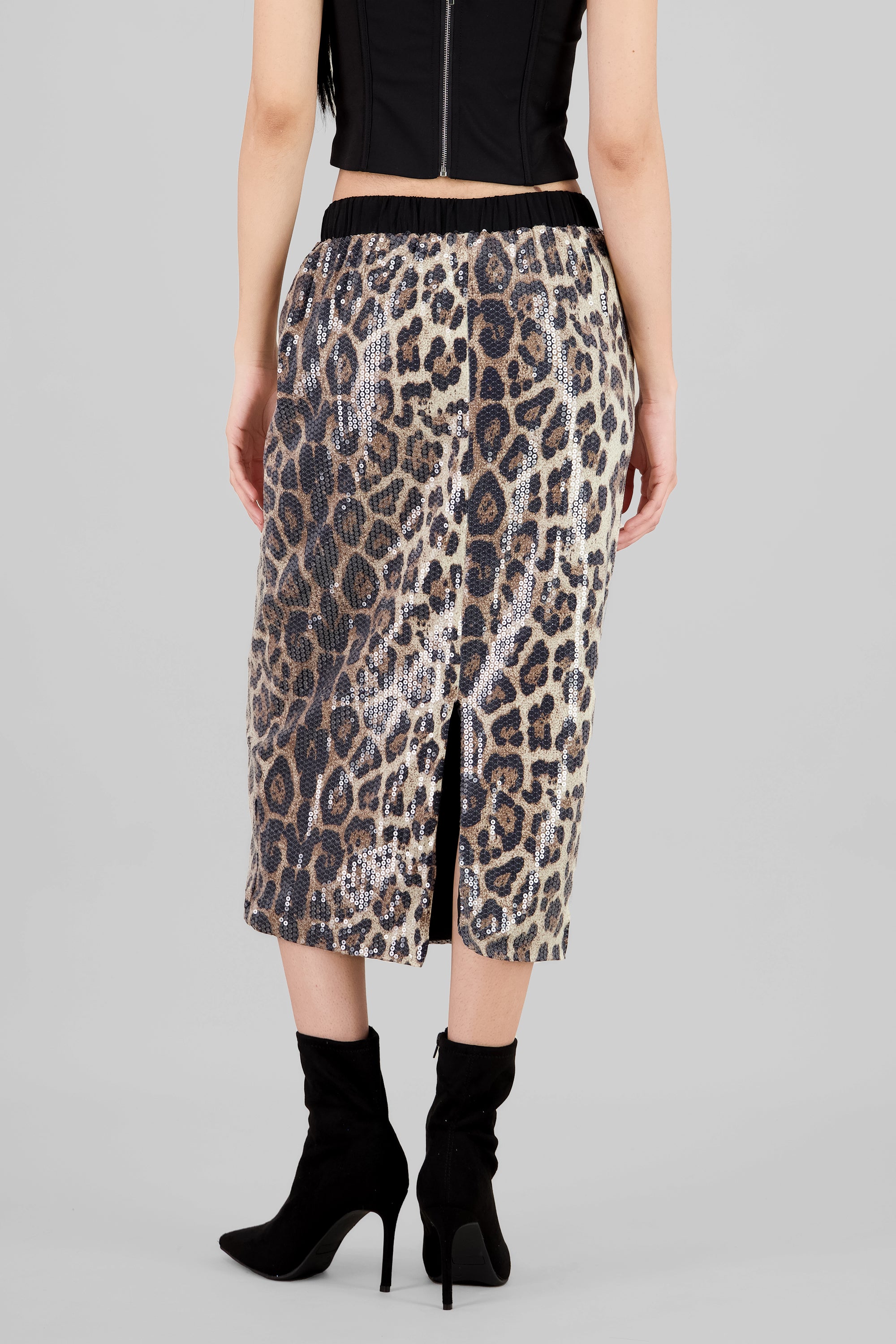fALDA MEXI LENTEJUELAS BEIGE