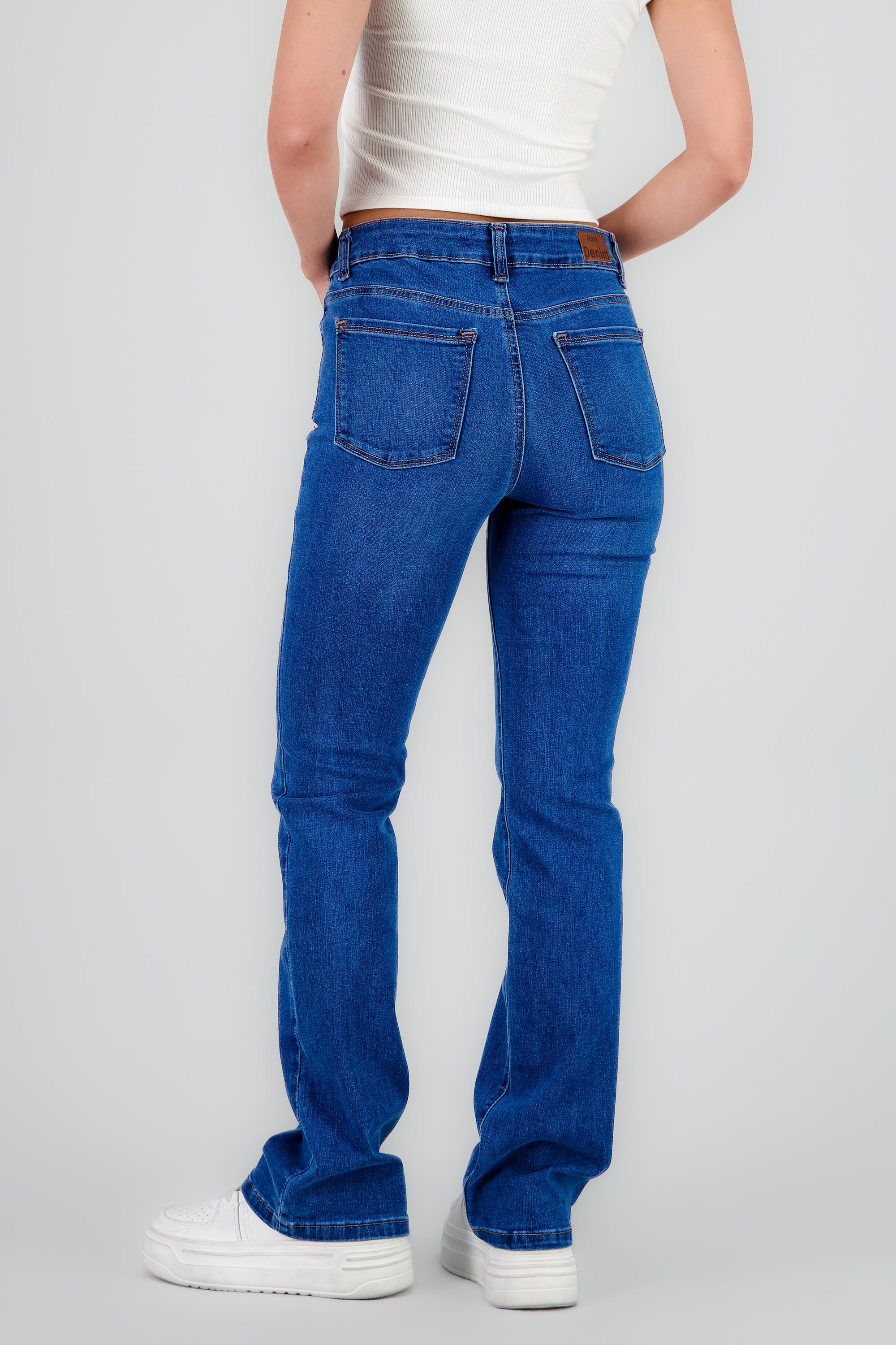 Jeans bootcut mid rise STONE