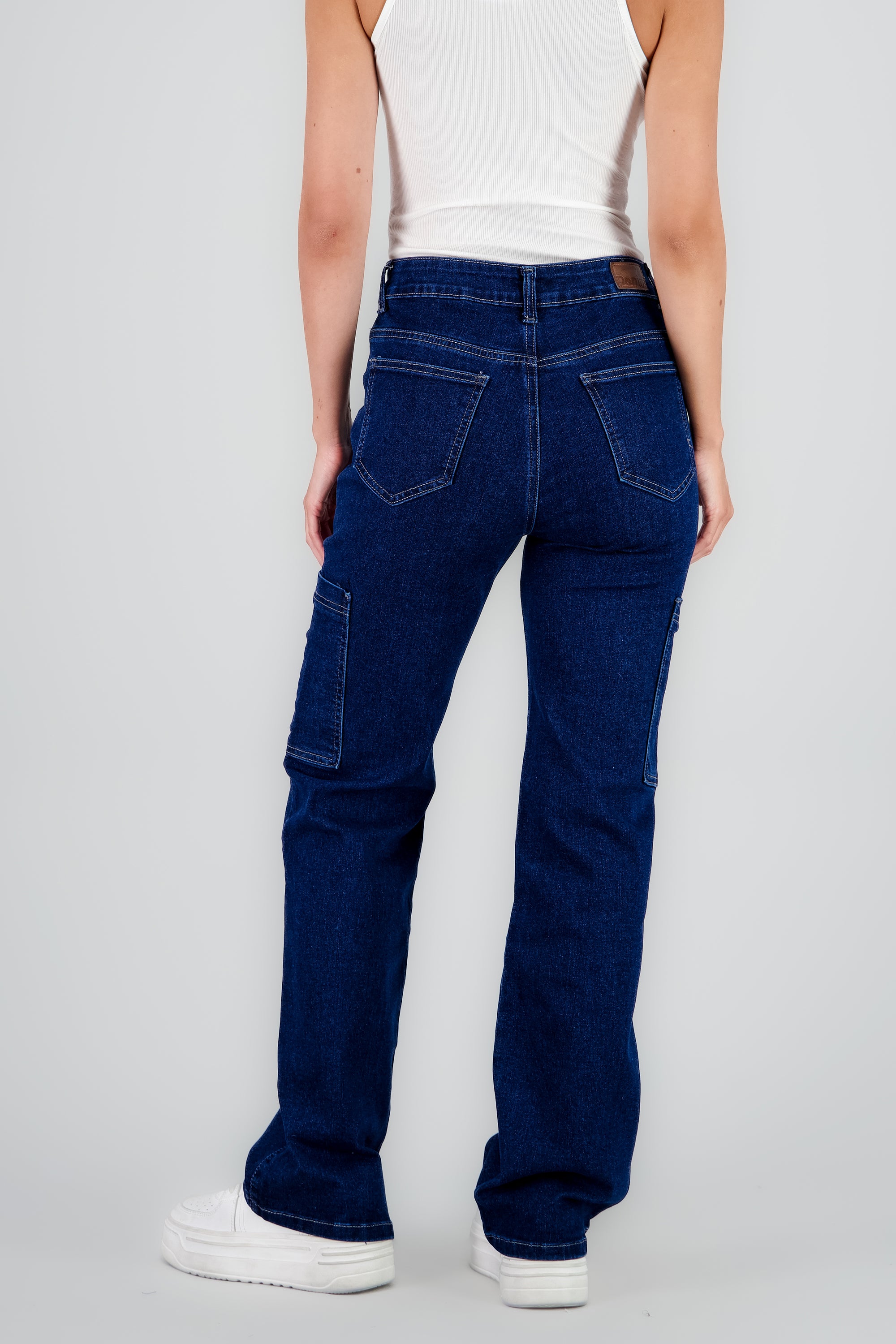 Jeans straight cargo bolsas STONE