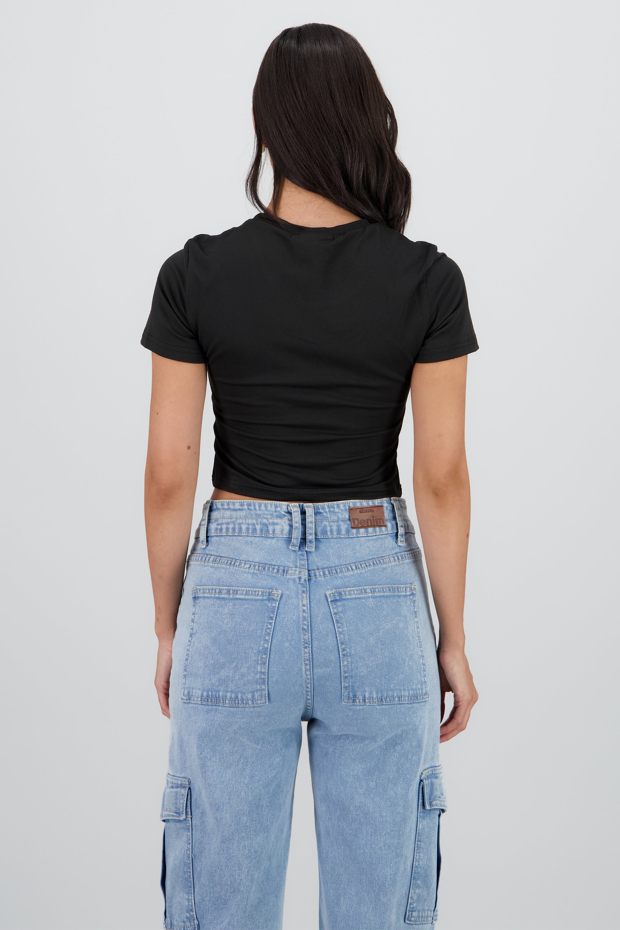 Playera estampada cerezas NEGRO