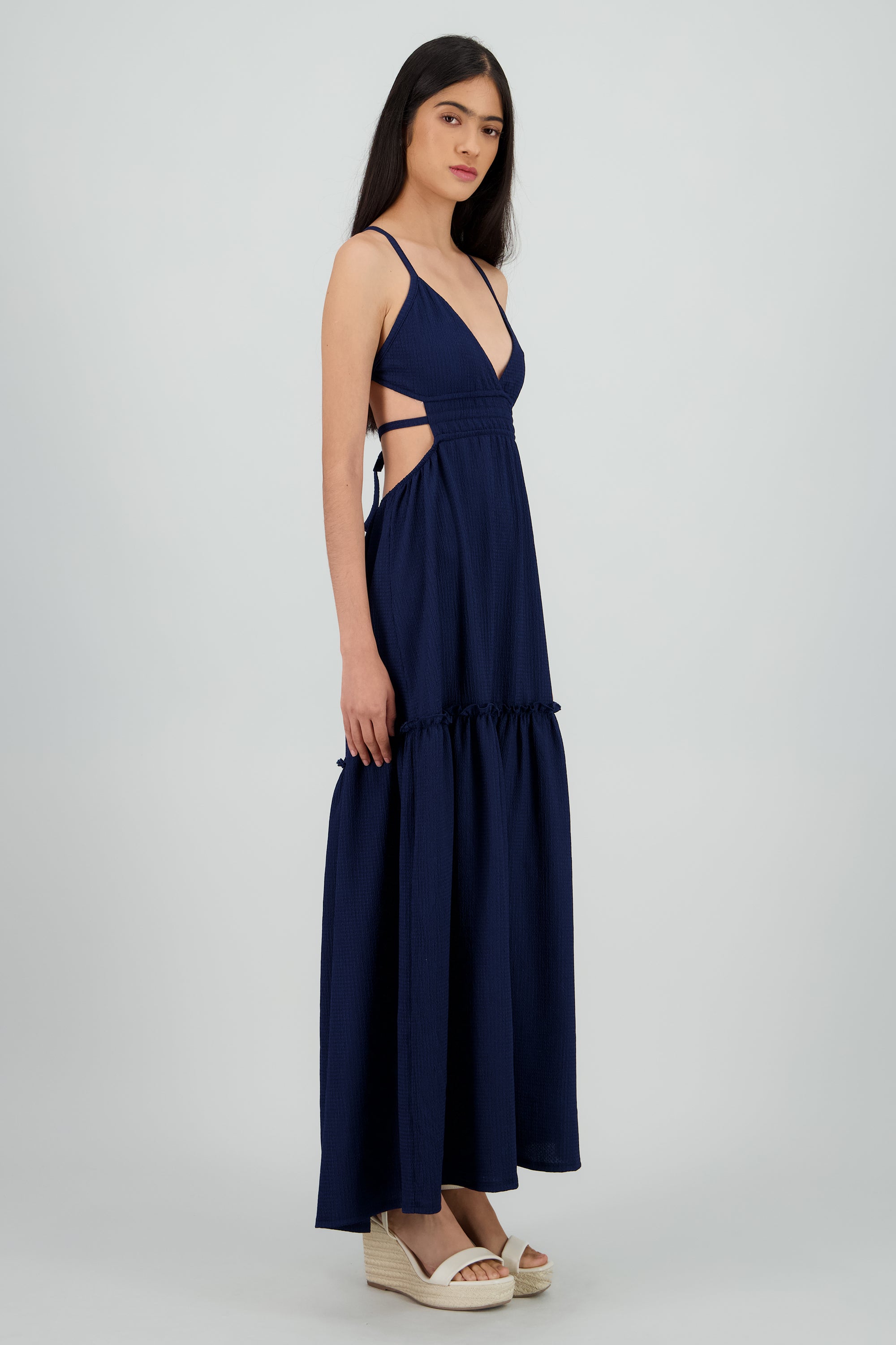 Vestido maxi espalda escote MARINO