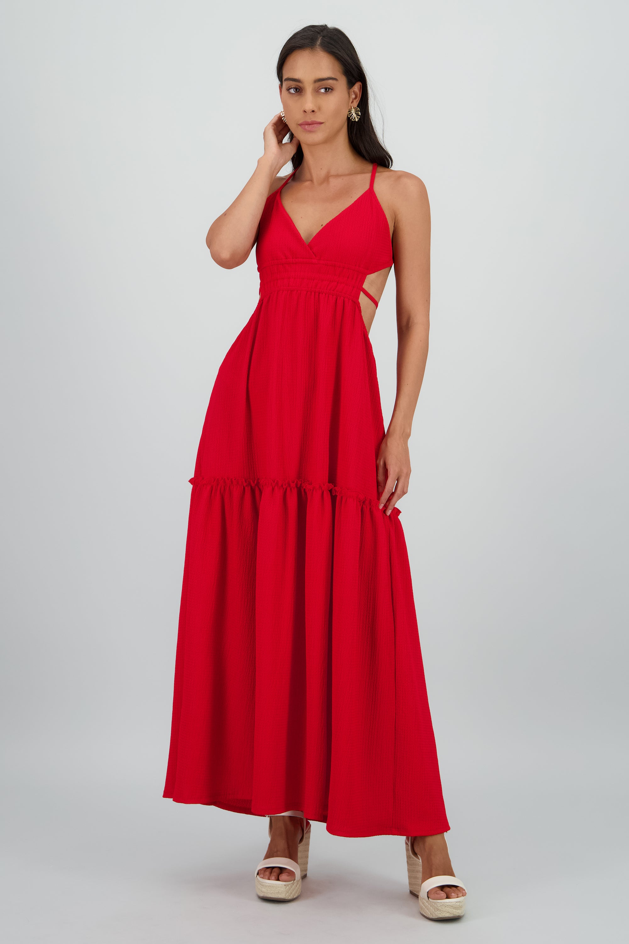 Vestido maxi espalda escote ROJO