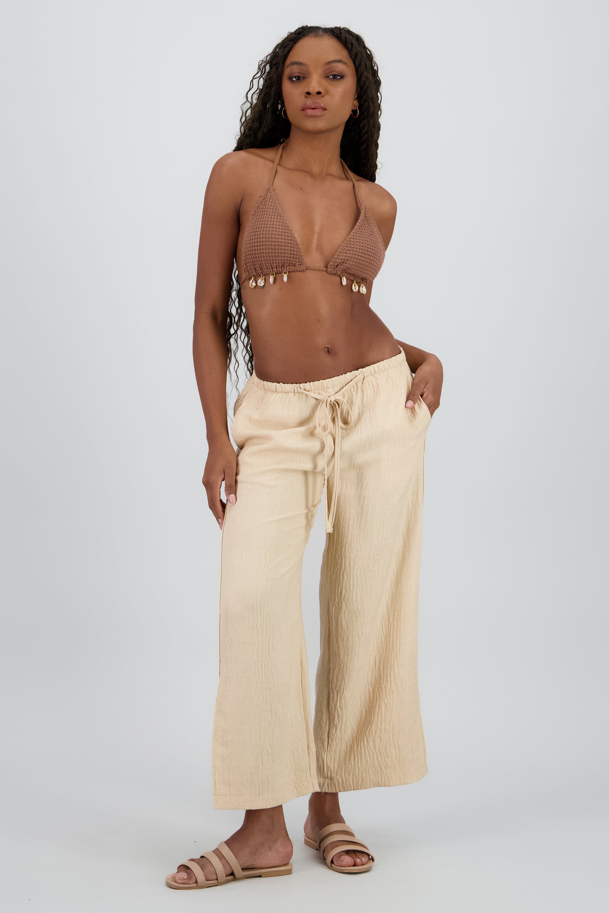 Pantalon cadera abertura BEIGE