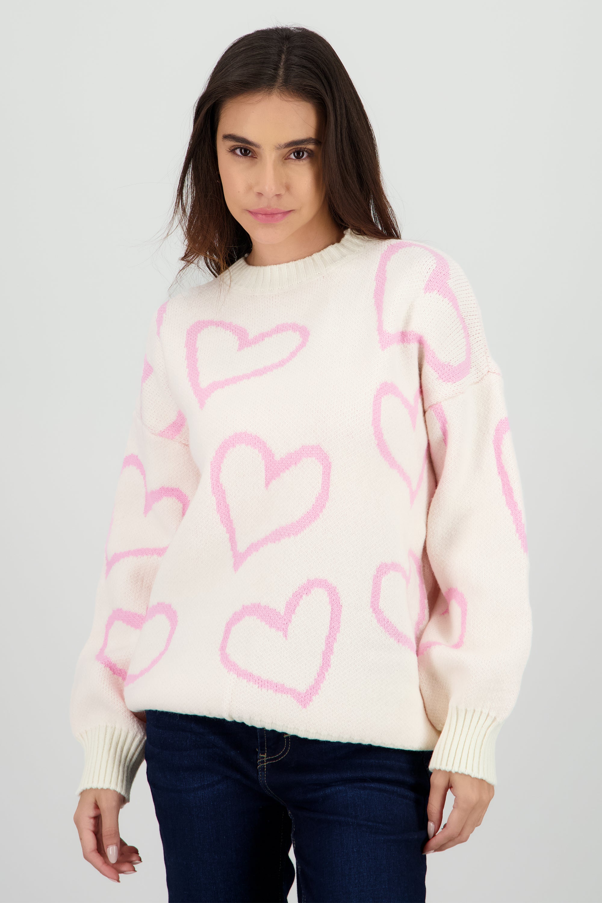 Sueter corazones HUESO COMBO