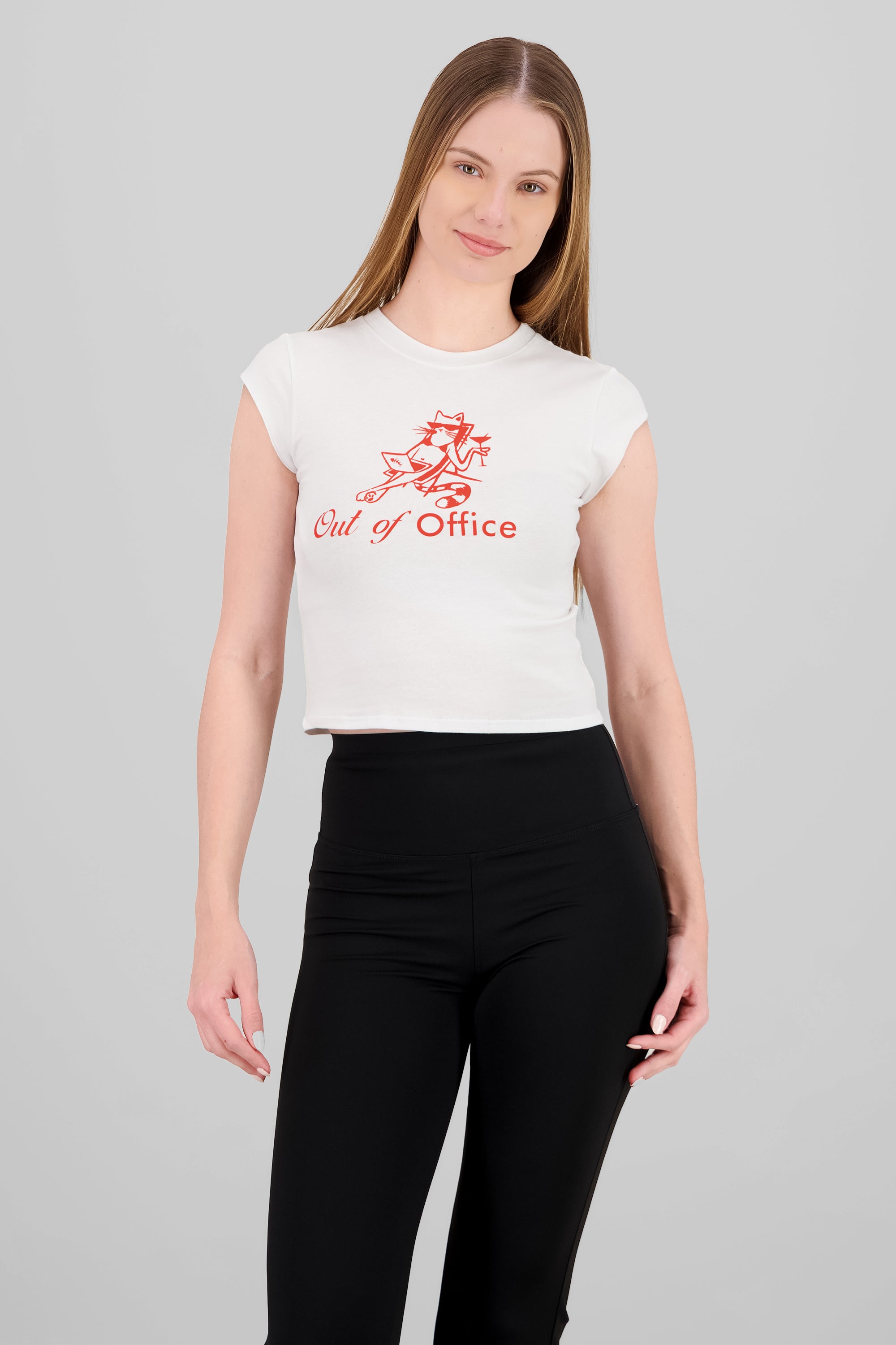 T-shirt con estampado out of office gatito BLANCO COMBO