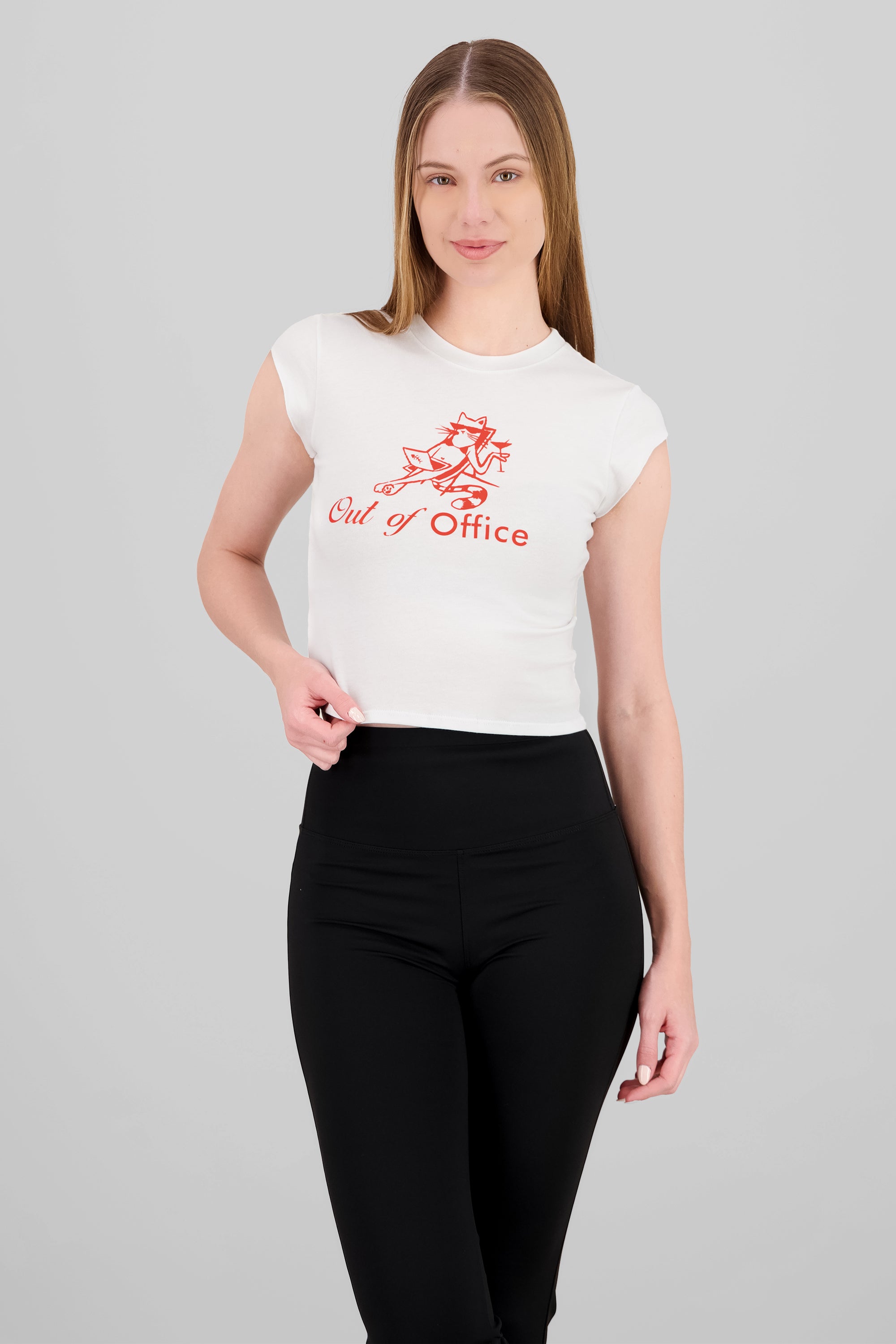T-shirt con estampado out of office gatito BLANCO COMBO