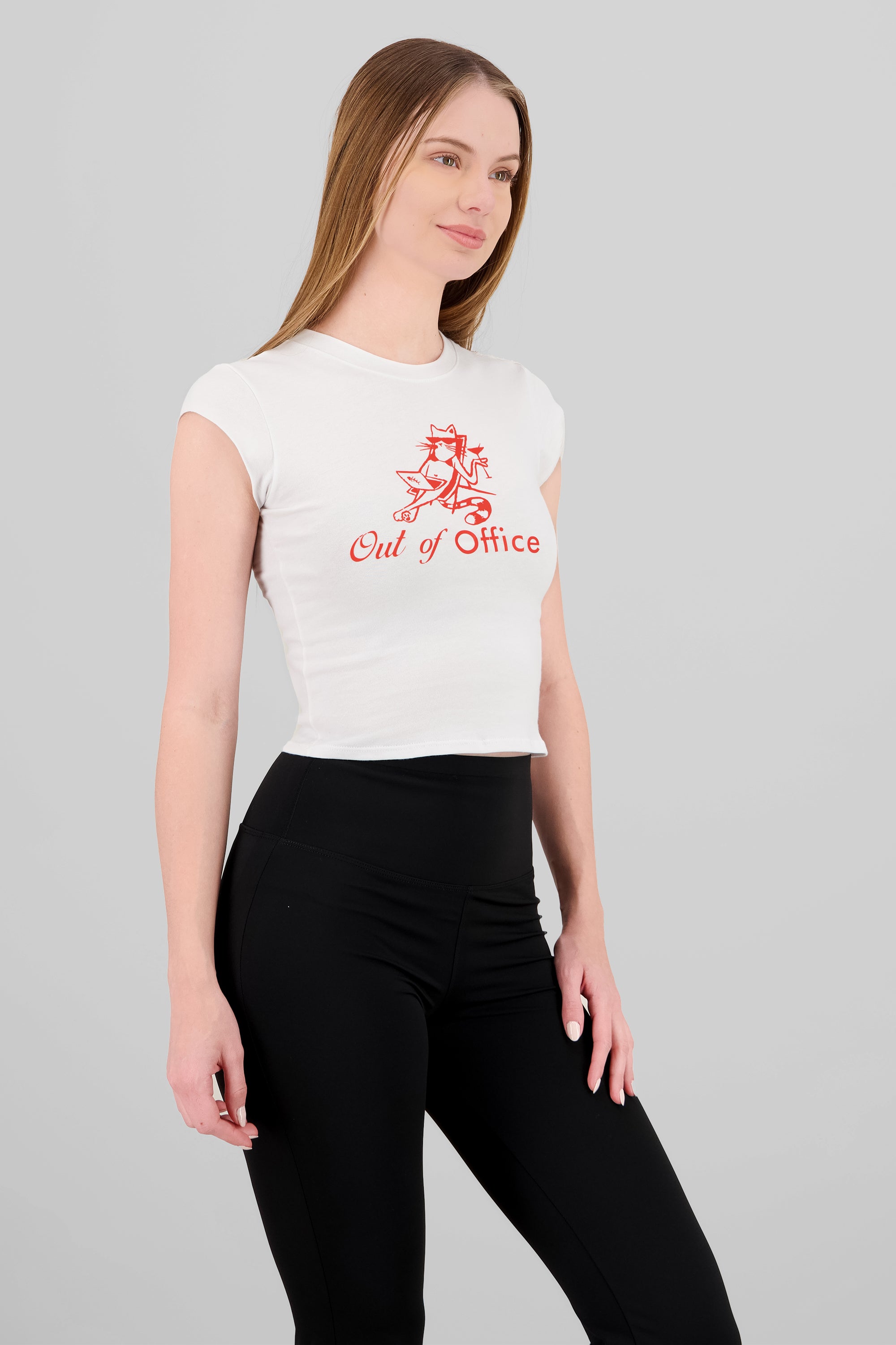 T-shirt con estampado out of office gatito BLANCO COMBO