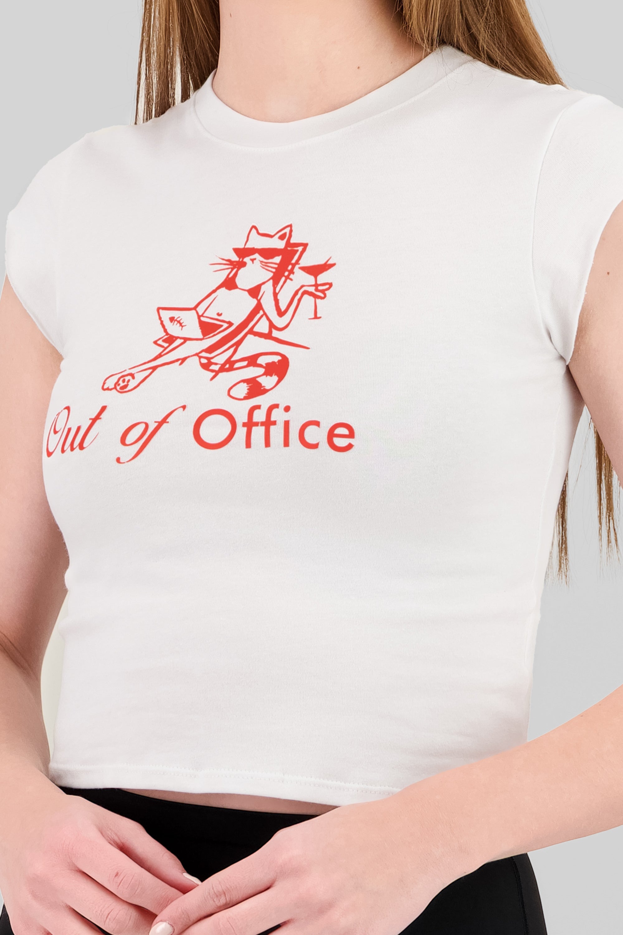 T-shirt con estampado out of office gatito BLANCO COMBO
