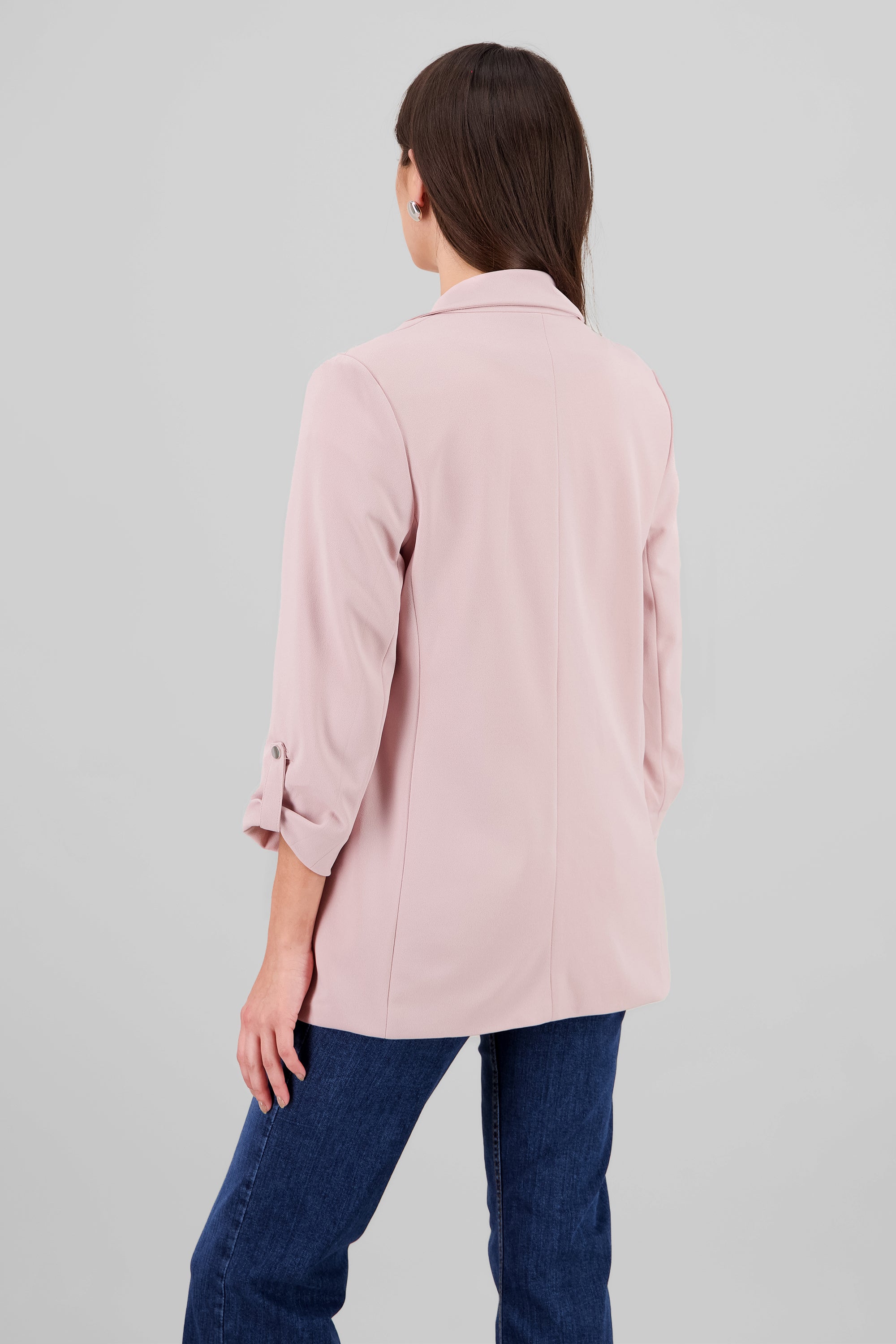 Blazer manga 3/4 con boton liso ROSA