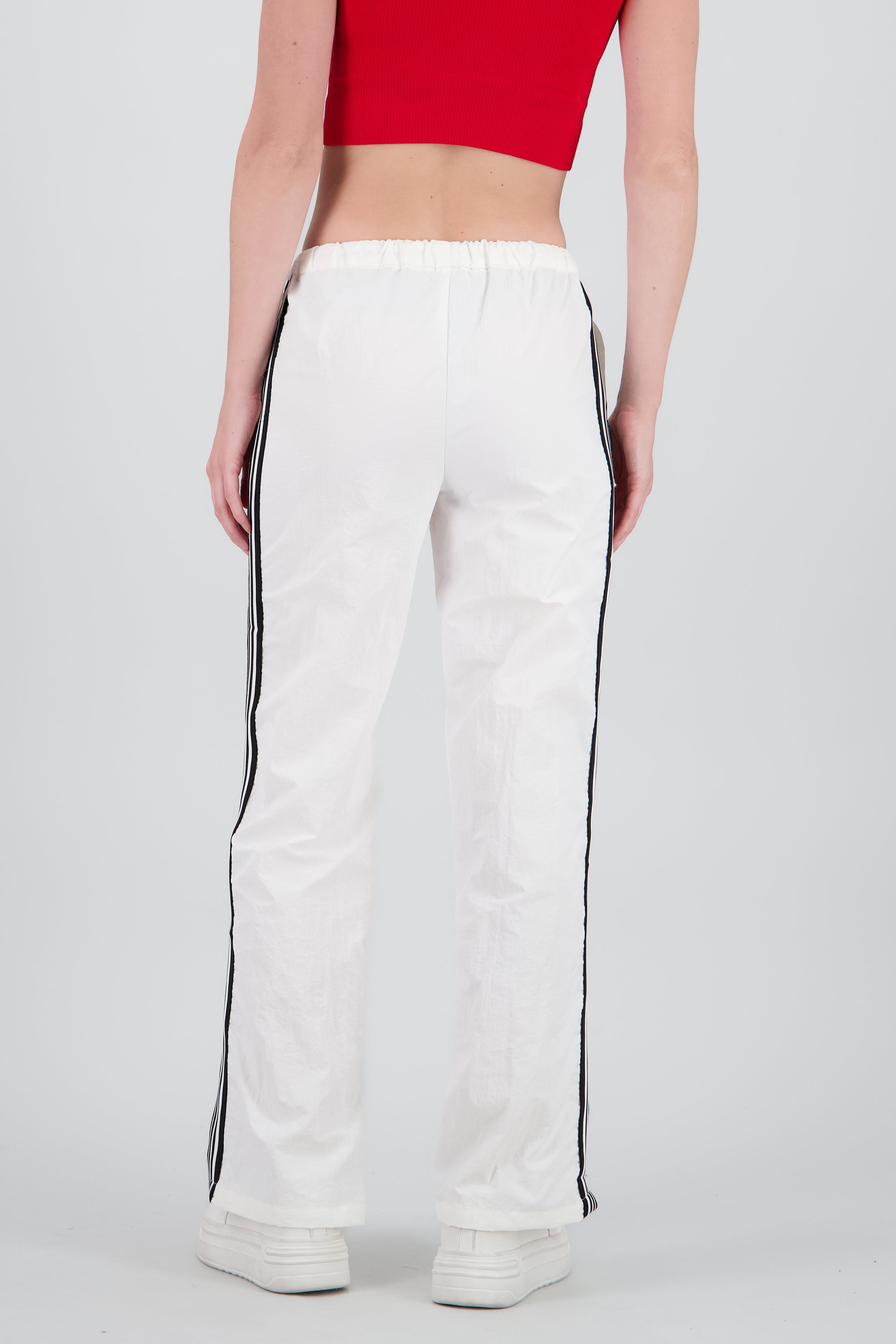 Pantalones lisos rayas nylon BLANCO