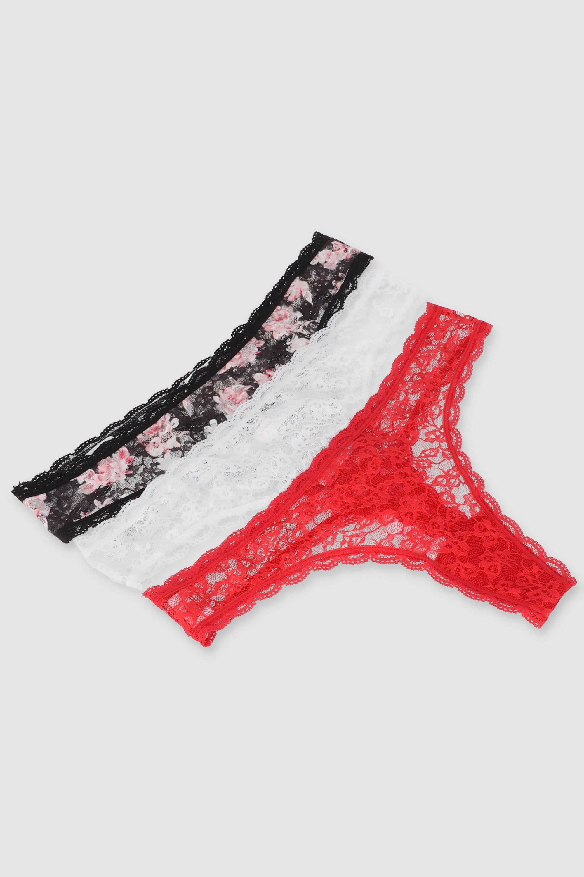 Tripack tanga encaje ROJO COMBO