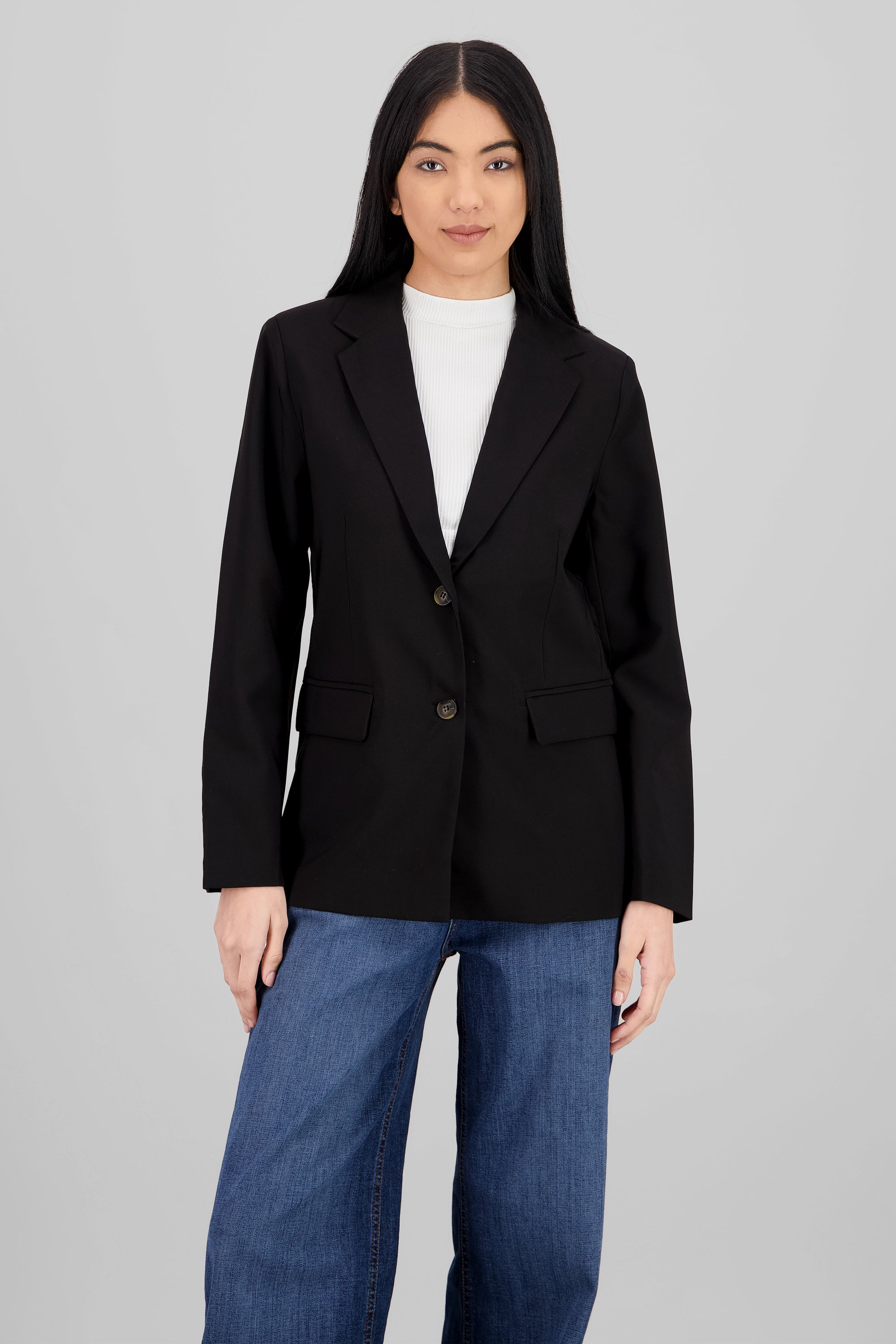 Blazer liso oversize NEGRO
