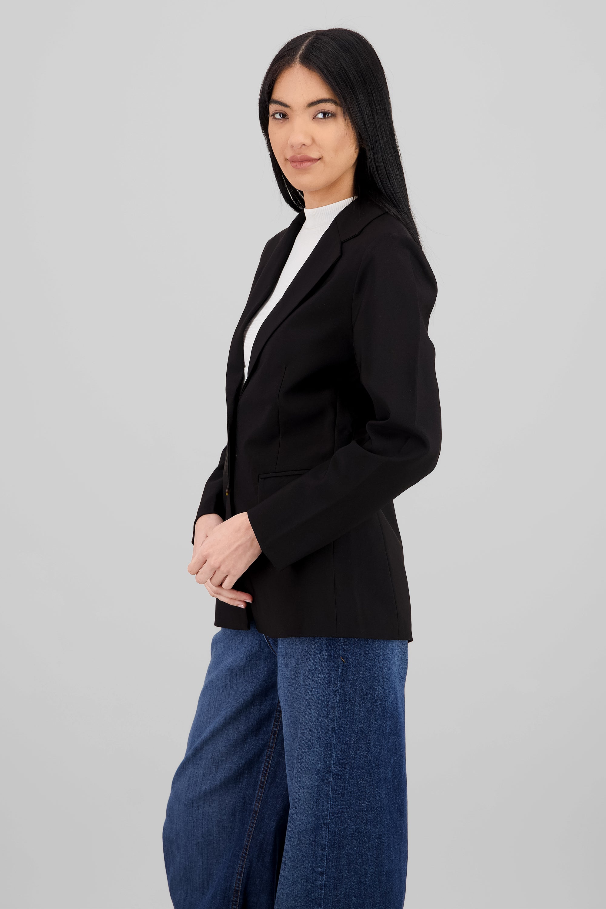 Blazer liso oversize NEGRO