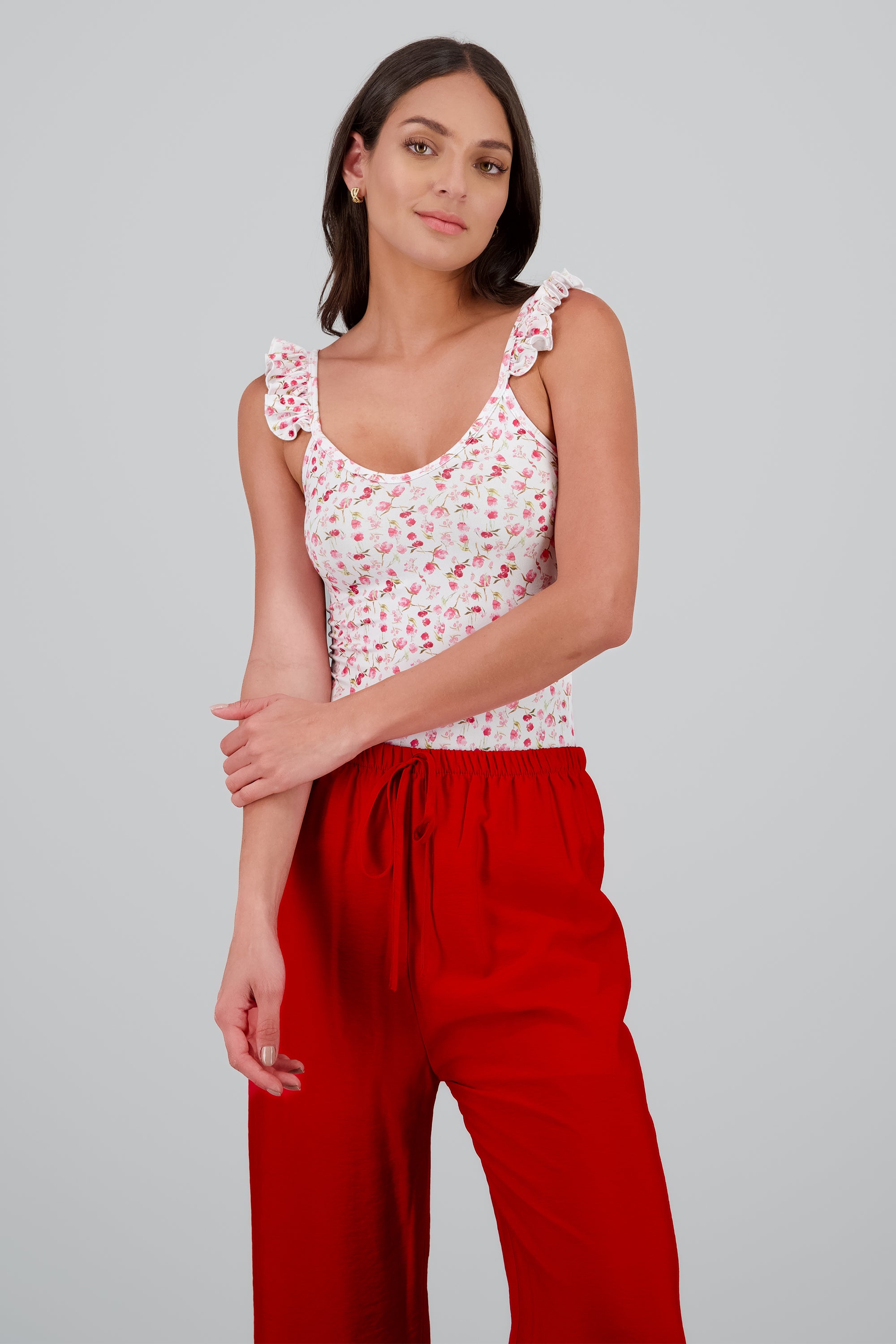 Bodysuit tirantes olan estampado flores BLANCO COMBO