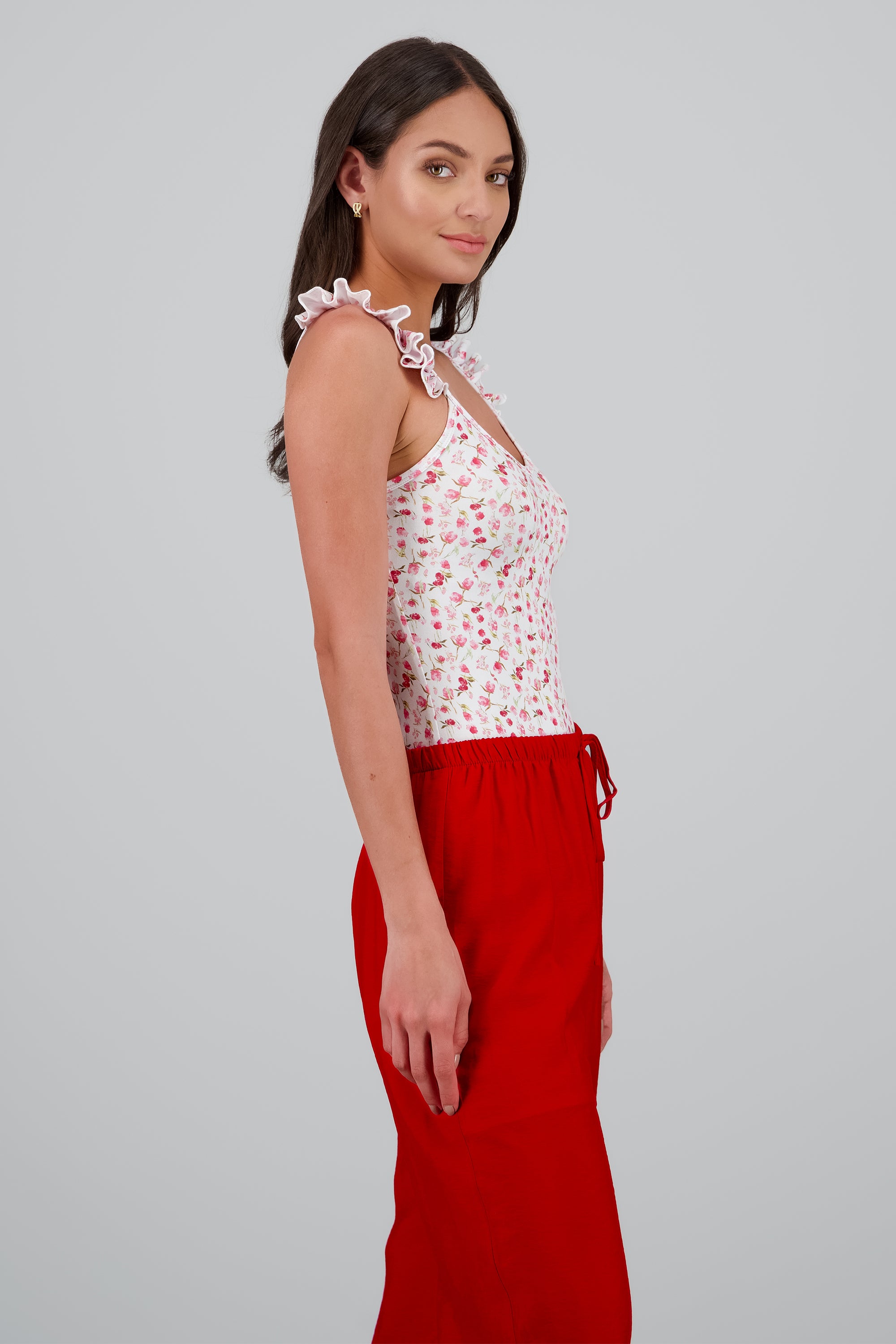 Bodysuit tirantes olan estampado flores BLANCO COMBO
