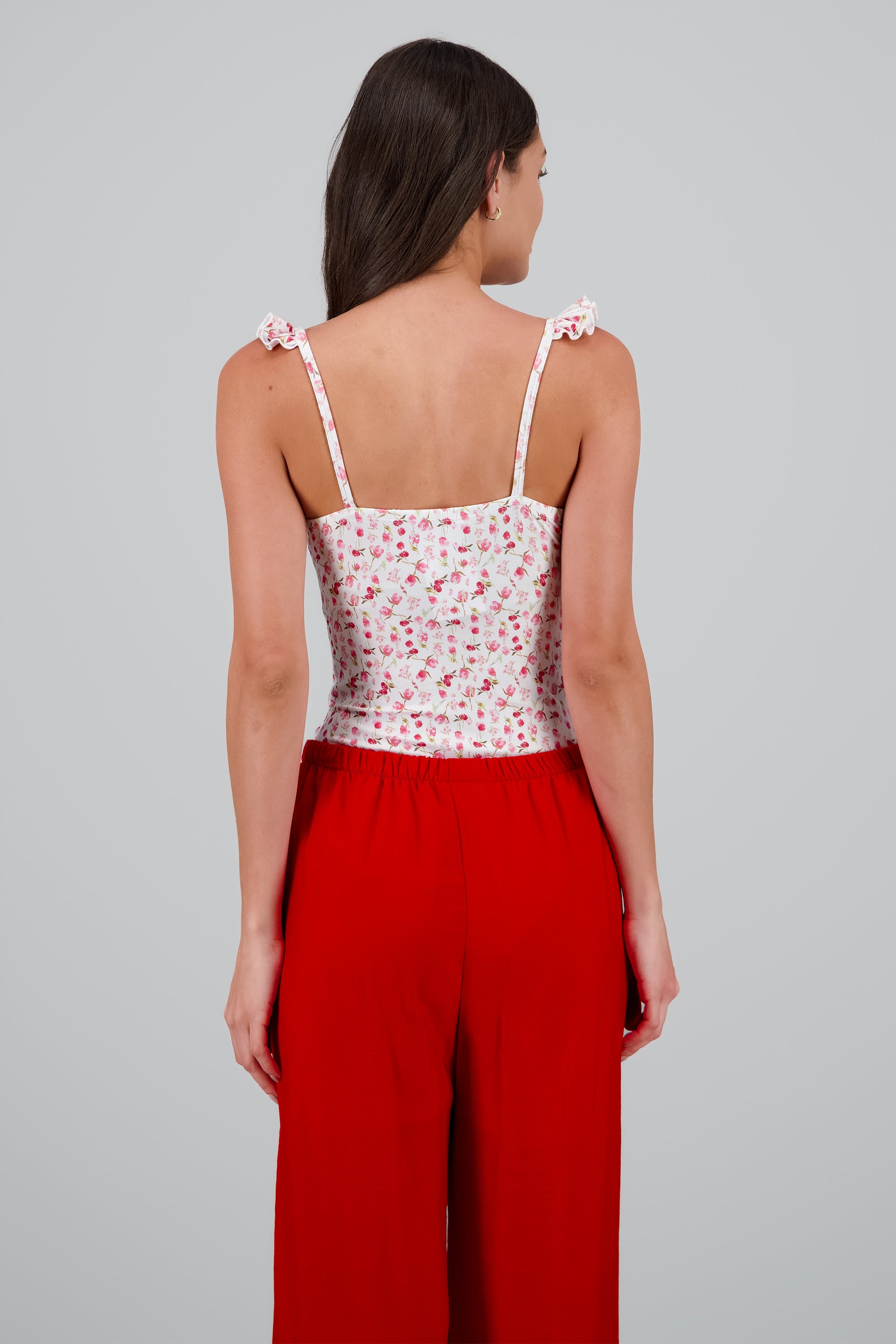 Bodysuit tirantes olan estampado flores BLANCO COMBO