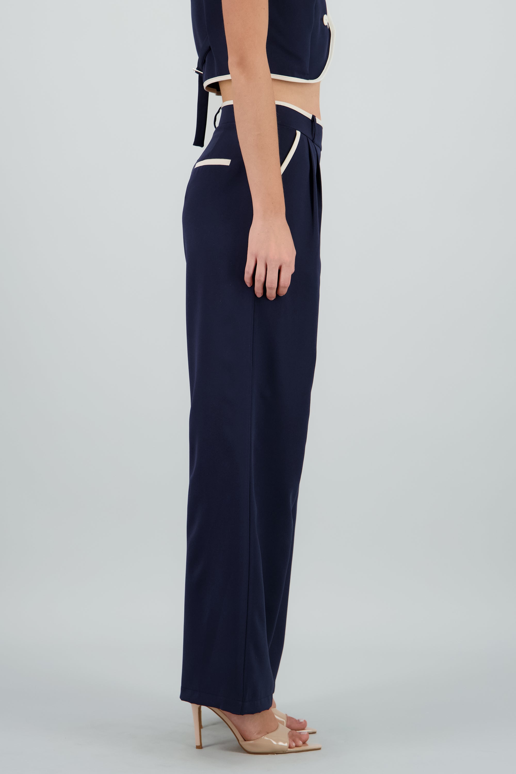 Pantalon sastre con pinza detalle contraste Hyp MARINO COMBO